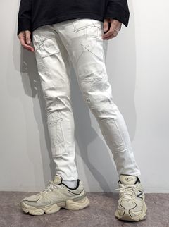 MICK DENIM JERSEY / RC35-ST-020 / デニムジャージテーパードパンツ / ホワイトリメイク