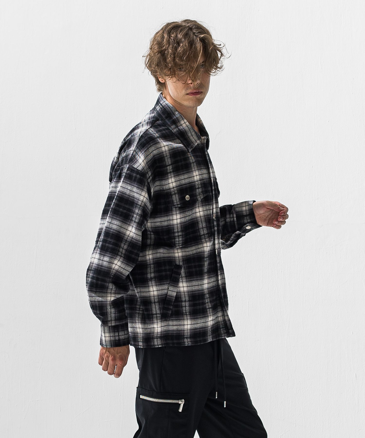 OLD SLABL CHECK JK / RC42-JK-005 / チェックCPOジャケット / ブラック (12月下旬入荷予定)