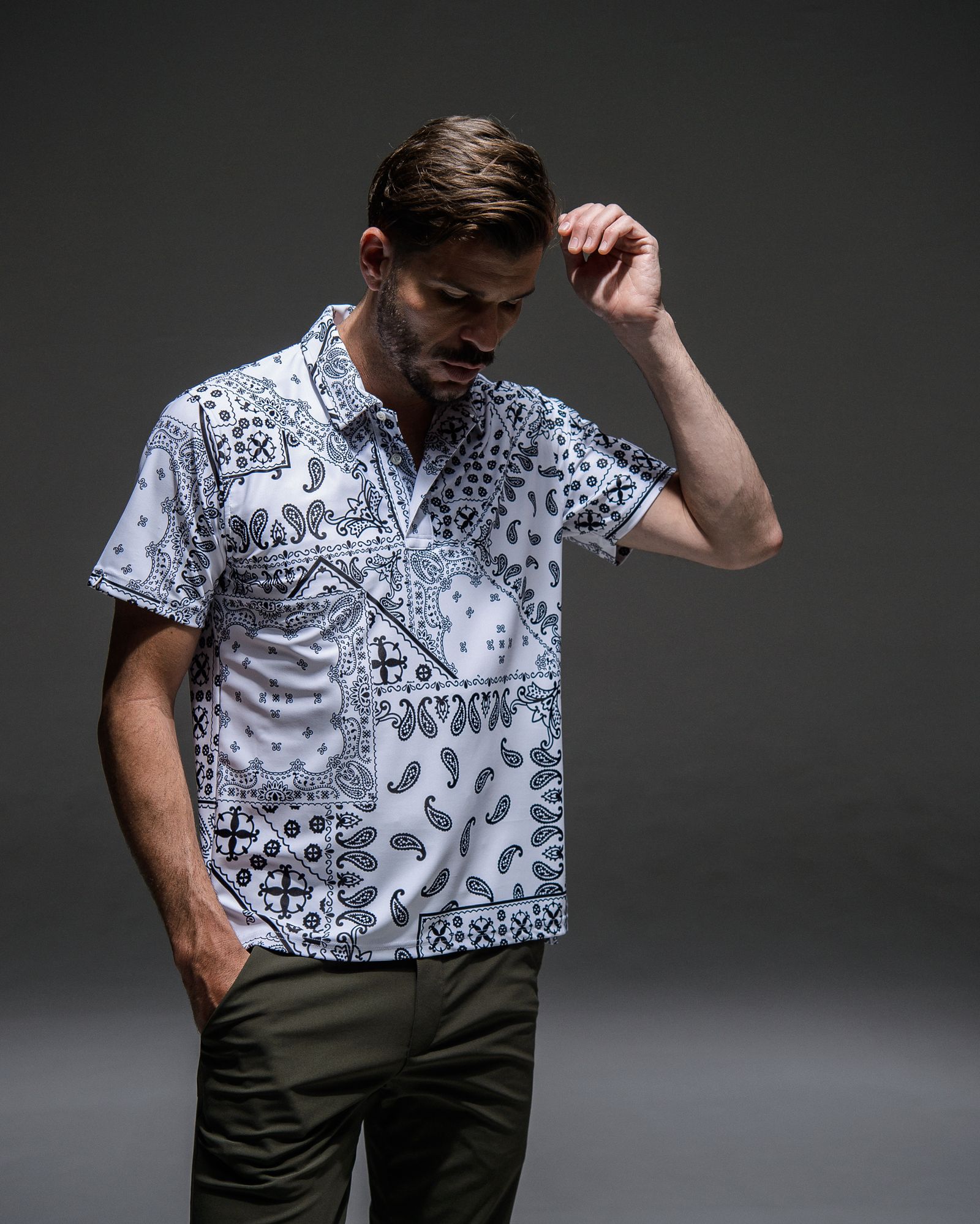 BANDANA RUSH POLO / RC21-T-005 / バンダナラッシュガードポロシャツ