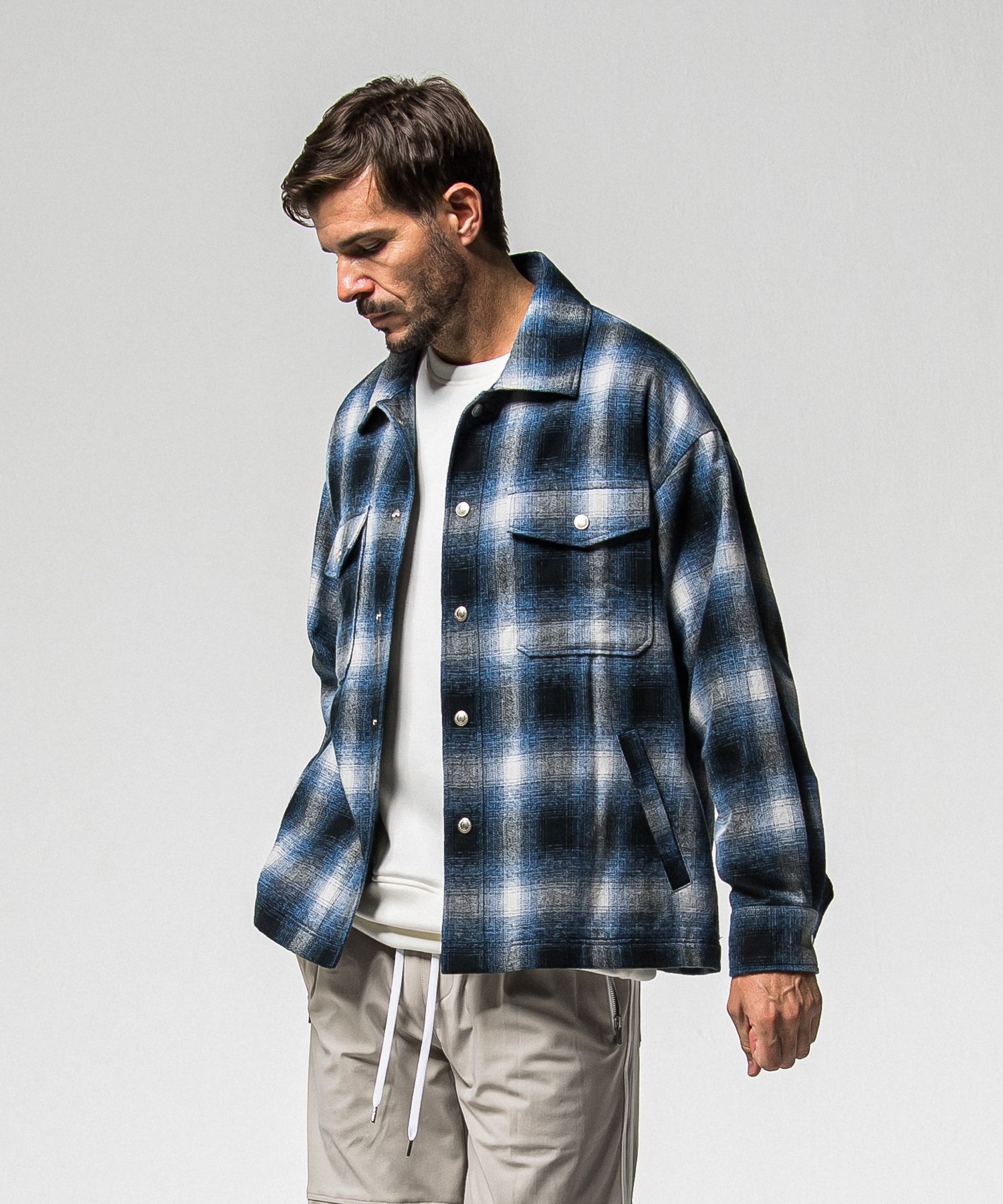 FLANNEL CHECK JK / RC38-JK-007 / フランネルチェックCPOジャケット / ブルー (10月中旬入荷予定)