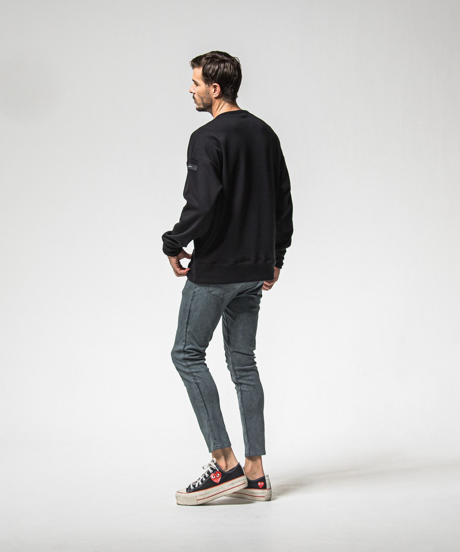MICK DENIM JERSEY / BASIC-ST-020 / デニムジャージテーパードパンツ / ピグメントブラック (12月上旬入荷予定)