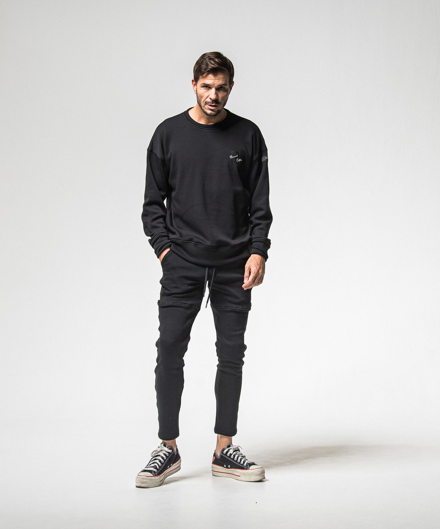 【FRIDAYコラボ】 FRIDAY STANDARD LOGO VELOURS FLEECE TRAINER / RCF1-C-004 / 裏起毛FRIDAYスタンダードロゴトレーナー / ブラック (11月上旬入荷予定)