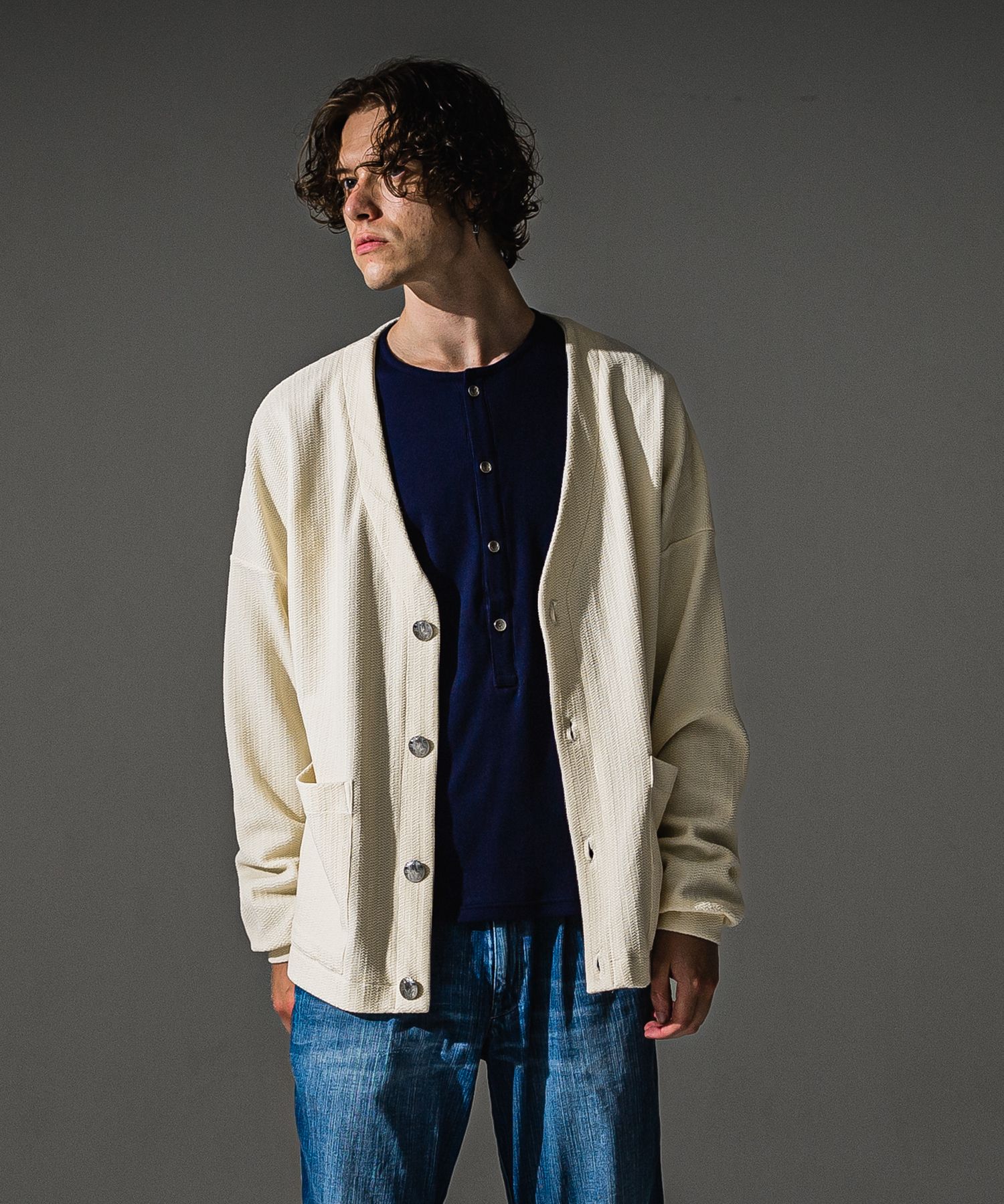 BLISTER KNIT C/D / RC41-C-004 / ブリスターニットカーディガン / オフホワイト (8月下旬入荷予定)