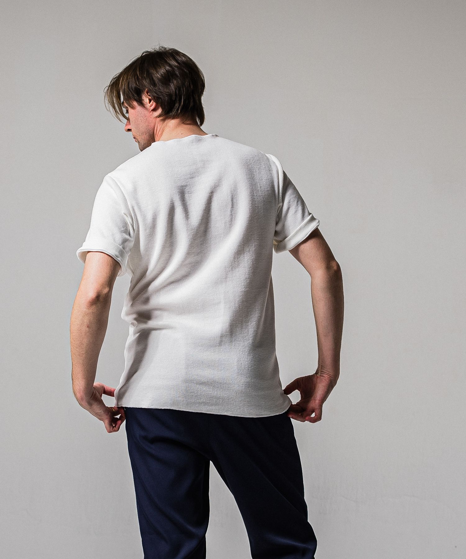 CUT OFF THERMAL TEE / RC39-T-003 / サーマルロールアップTシャツ / ホワイト (3月中旬入荷予定)