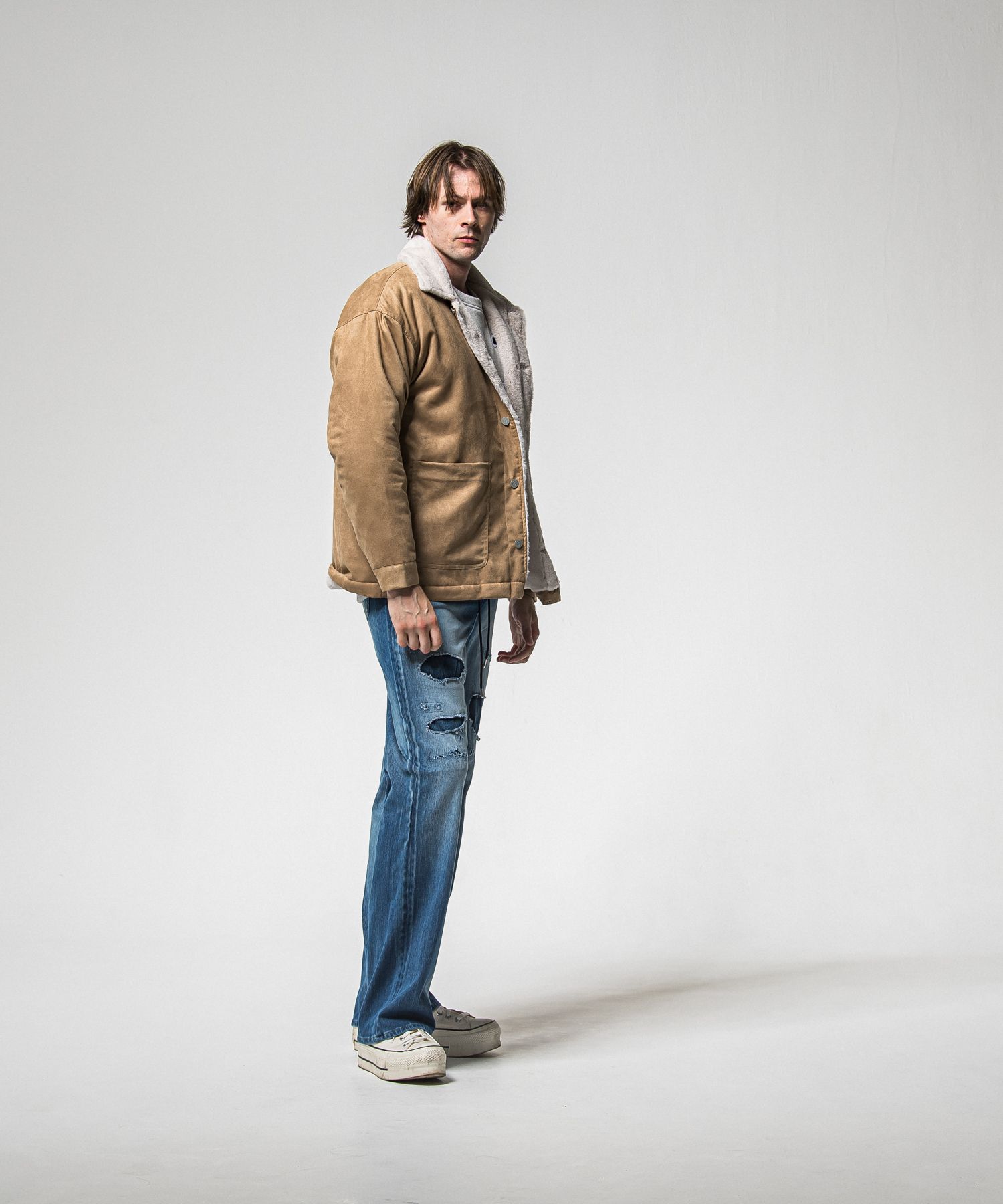 SUEDE FUR CAVER ALL / RC38-JK-003 / スエードファーカバーオール / ブラウン (11月中旬入荷予定)