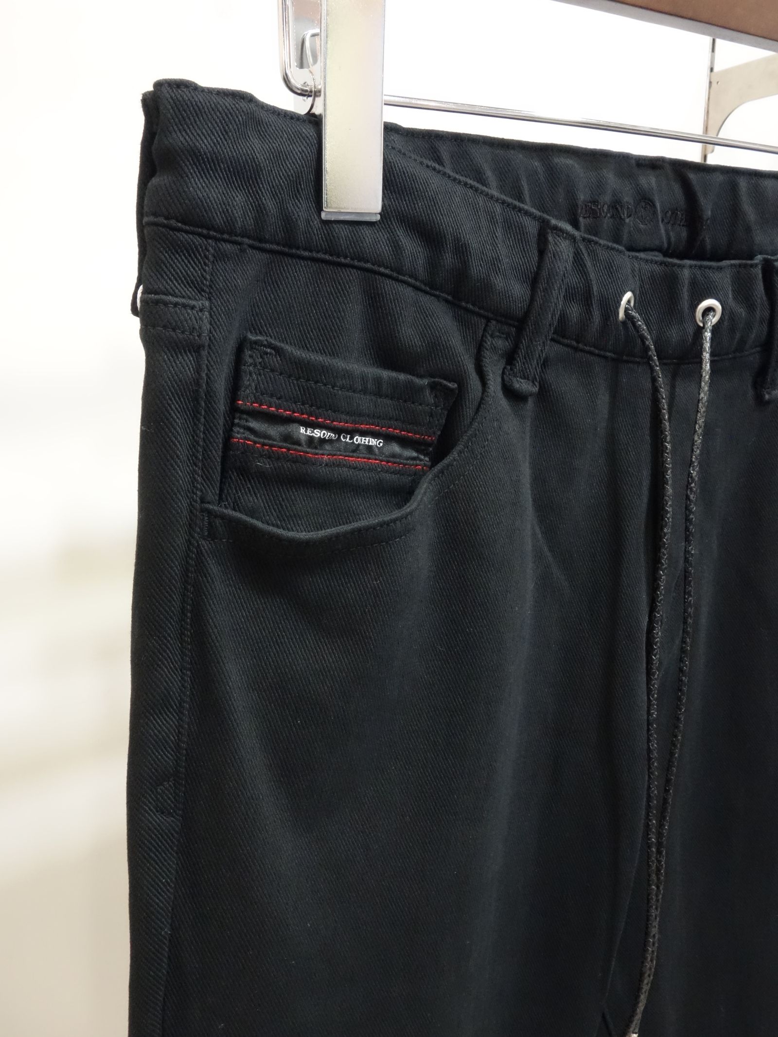MICK DENIM JERSEY / BASIC-ST-020 / デニムジャージテーパードパンツ / ブラック (9月上旬入荷予定)