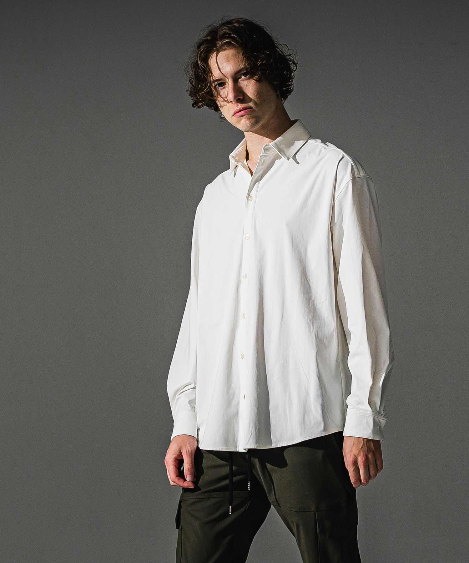 NYLON JACK SHIRTS / RC41-SH-001 / オーバーサイズナイロンシャツ / ホワイト (7月下旬入荷予定)