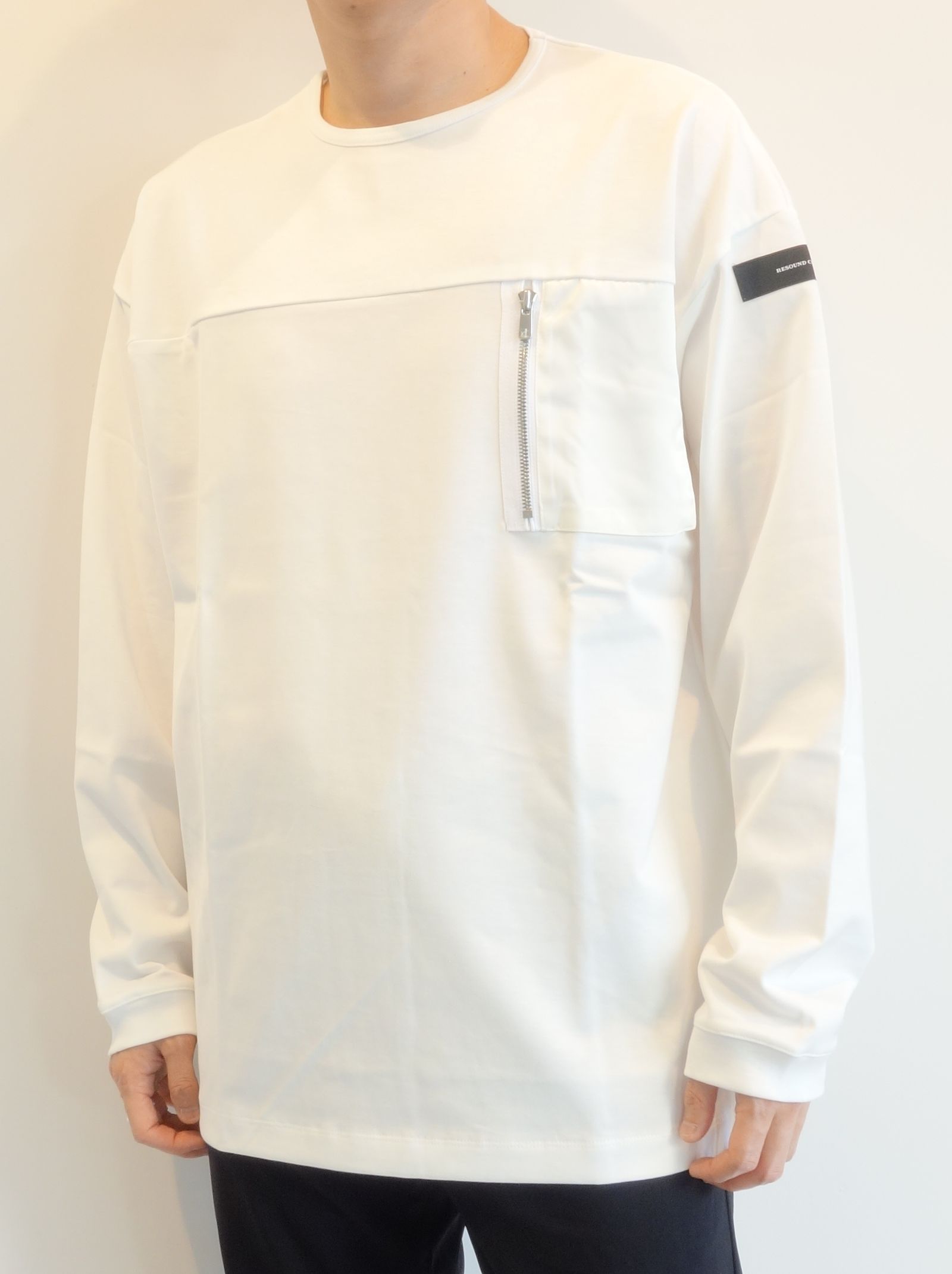 NYLON POCKET LOOSE LONG SLEEVE / RC25-T-002 / ナイロンポケットビッグロングTシャツ / ホワイト※