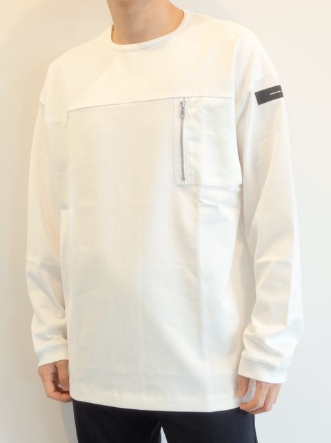 NYLON POCKET LOOSE LONG SLEEVE / RC25-T-002 / ナイロンポケットビッグロングTシャツ / ホワイト※
