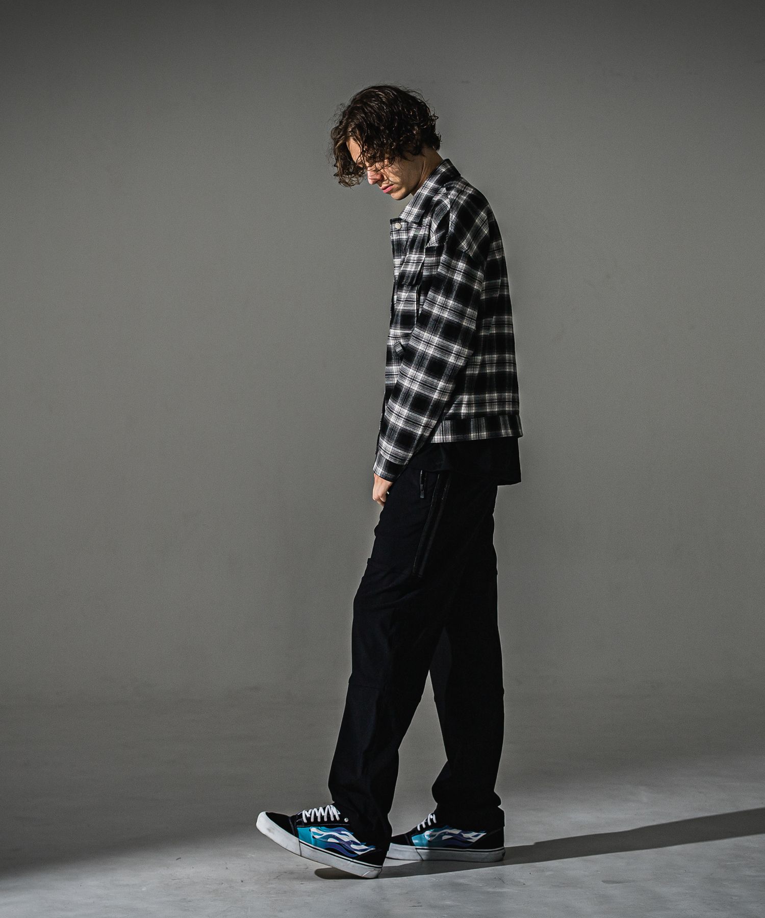 CHECK SHIRT JACKET / RC41-SH-003 / チェックシャツジャケット / ブラック (8月下旬入荷予定)