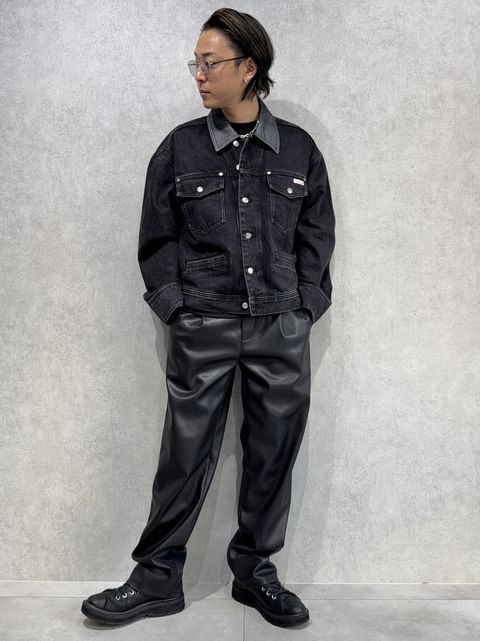 カルバンクライン新作×RESOUND別注レザーワイドパンツ
