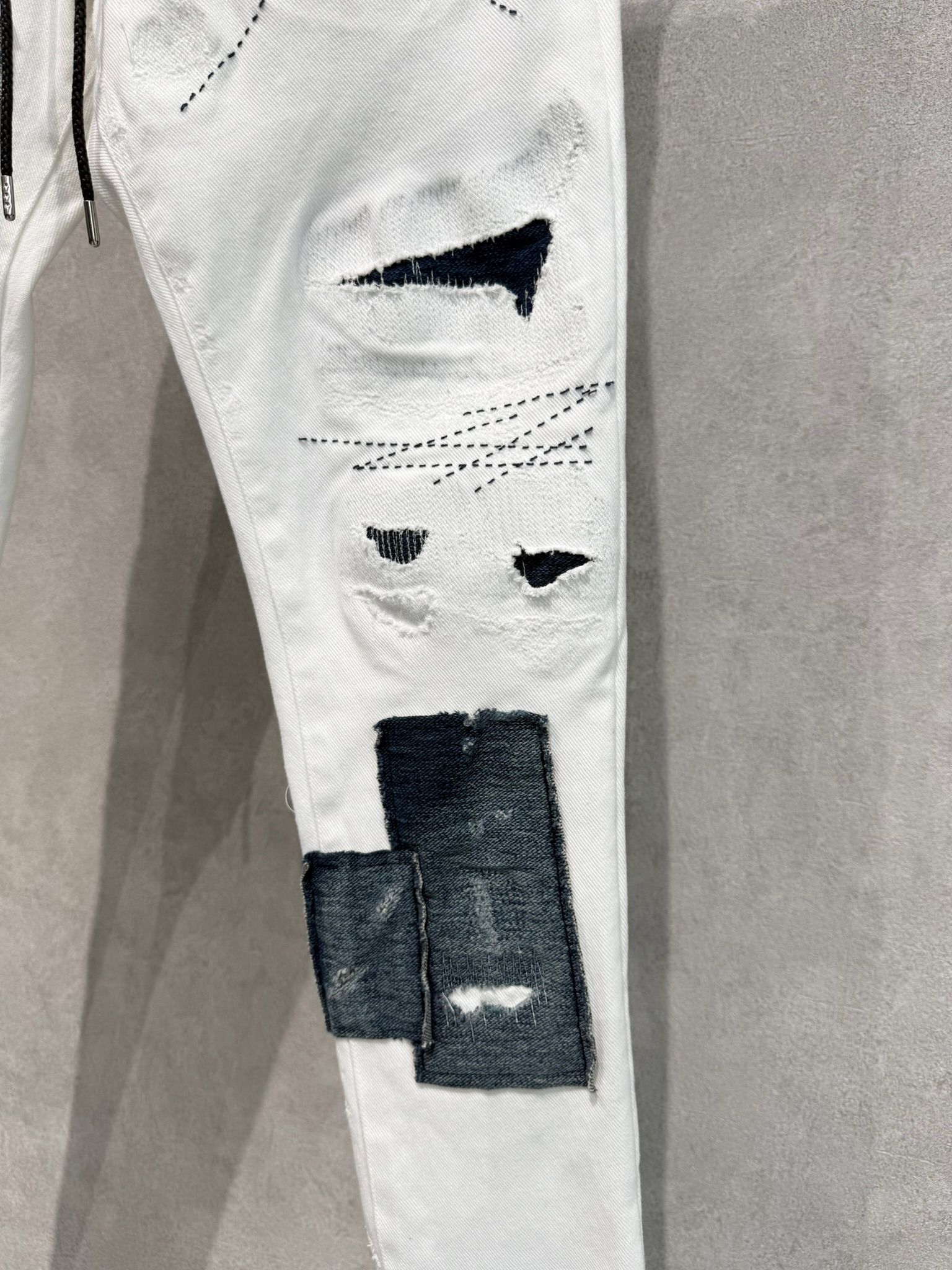 MICK DENIM JERSEY / BASIC-ST-020 / デニムジャージテーパードパンツ / ホワイトリメイク