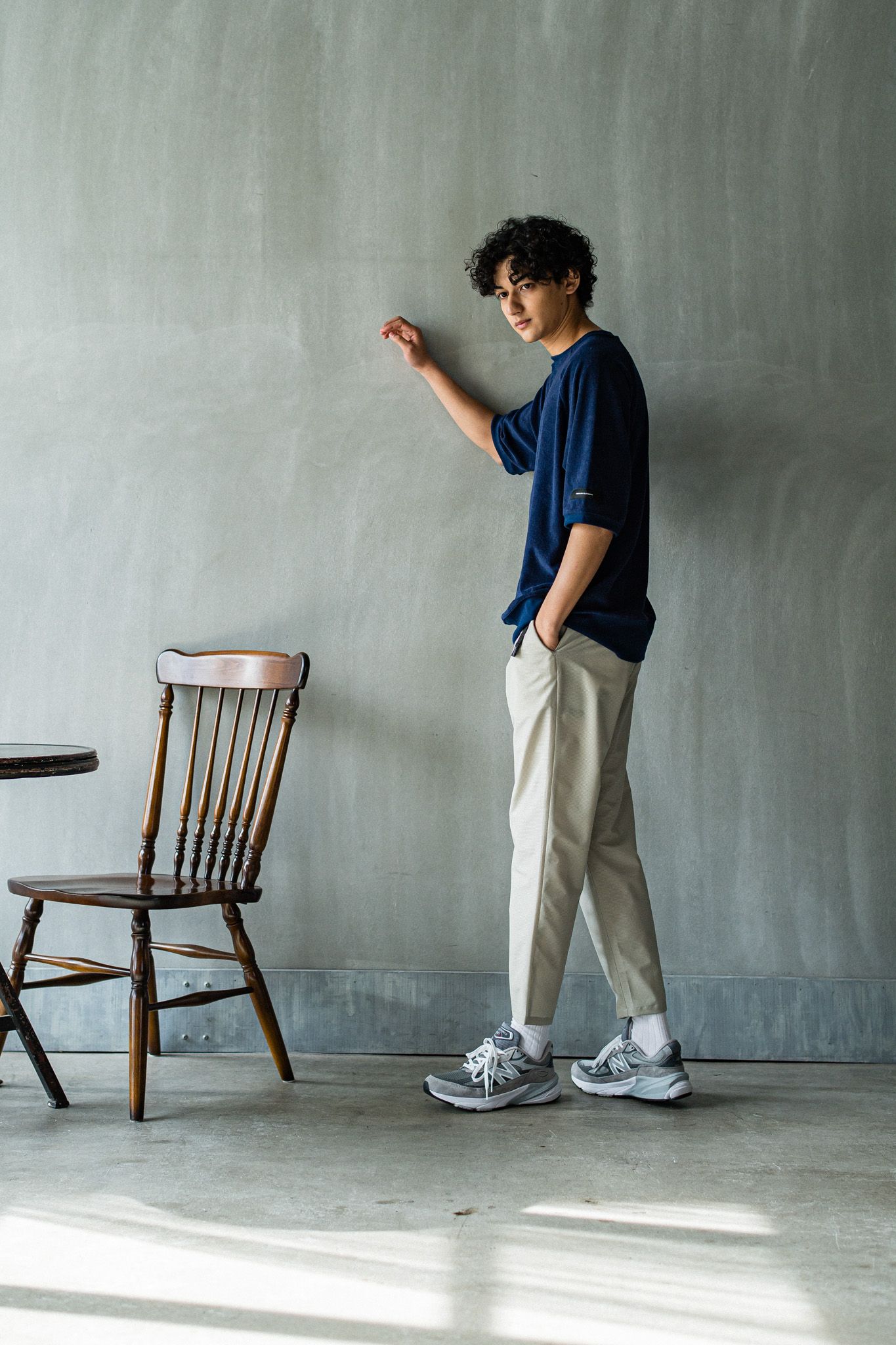 PAT WIDE EASY PANTS / RC32-ST-036 / ベルト付きテーパードワイドパンツ / ベージュ