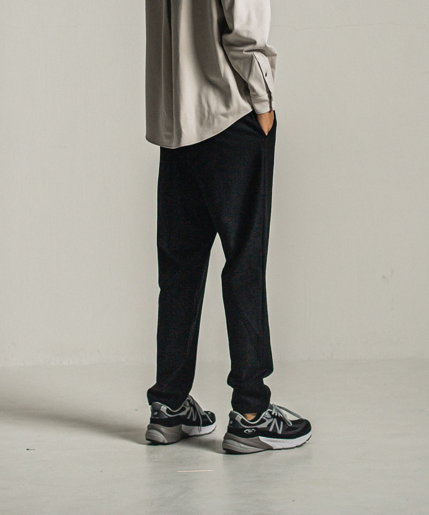 PAT WIDE EASY PANTS / RC34-ST-036 / ワイドテーパードパンツ / ブラック