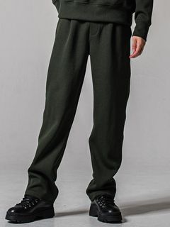 AZE WIDE TUCK PANTS / RC39-ST-016WT2 / 高機能畦編みニットワイドタックパンツ / カーキ (1月中旬入荷予定)