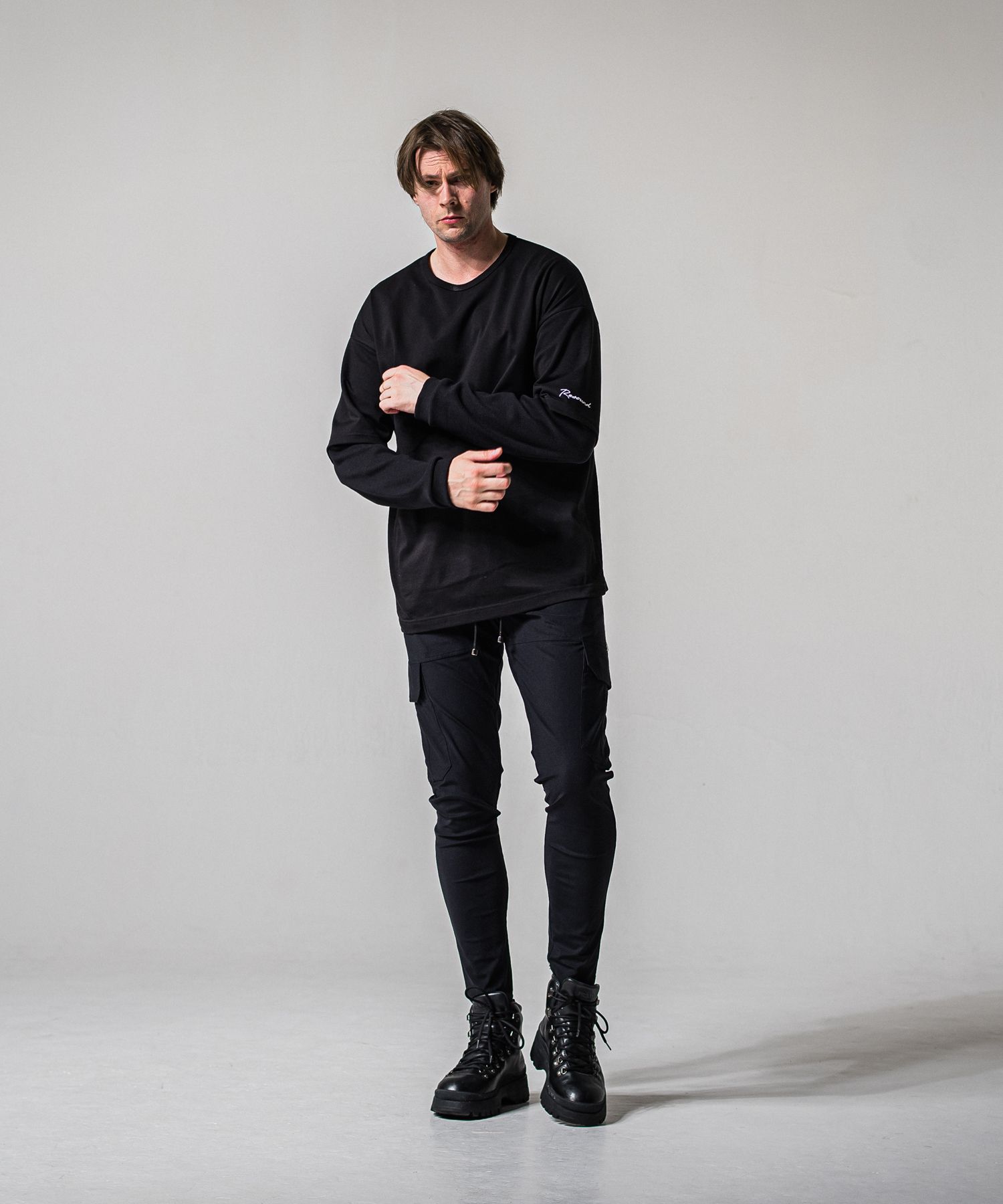 DARRELL CARGO PT / BASIC-ST-010 / ナイロン ラインカーゴパンツ / ブラック (2月下旬入荷予定)