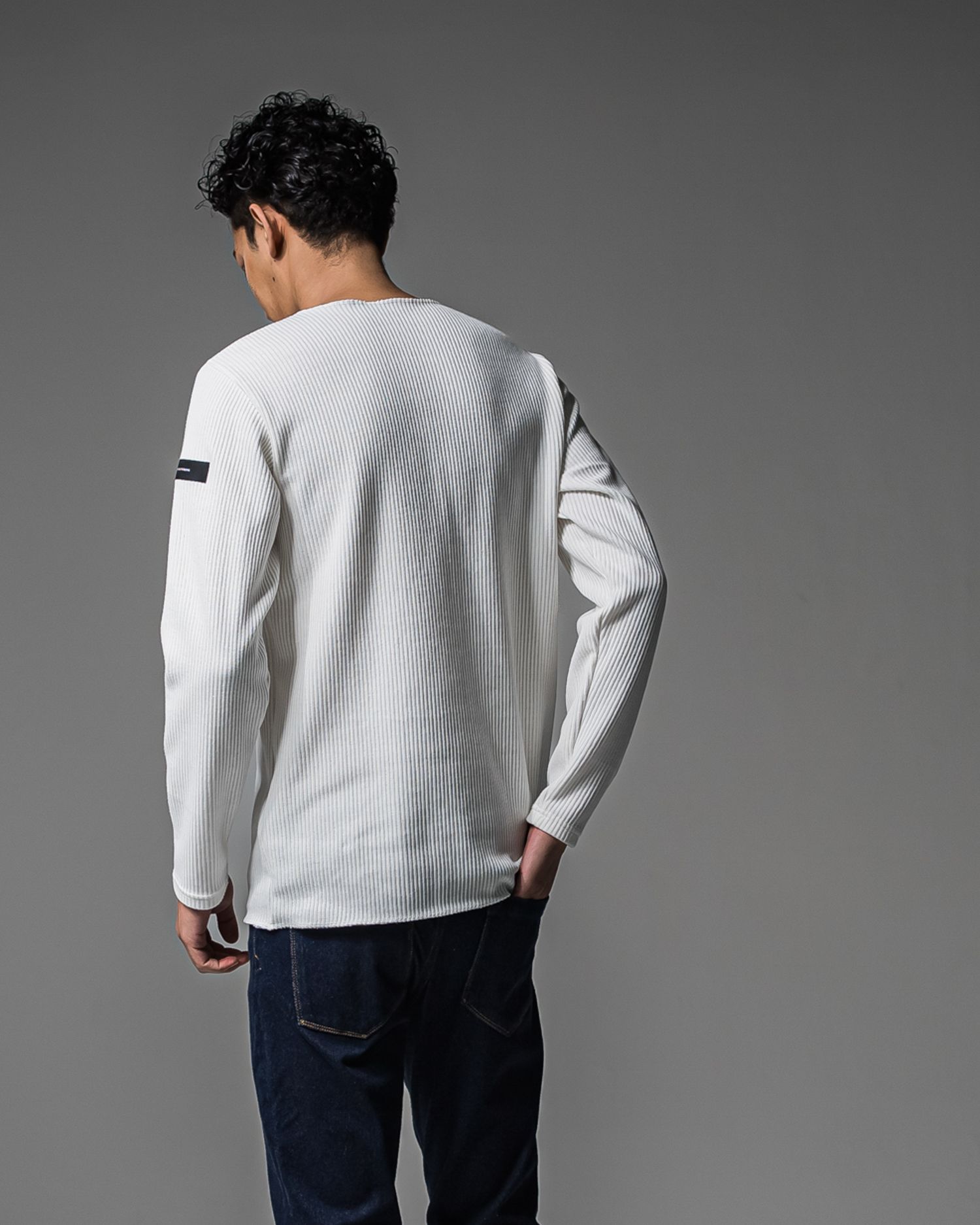 CUTOFF RAIL LONGSLEEVE / RC37-C-001 / レールカットソー / ホワイト (9月中旬入荷予定)