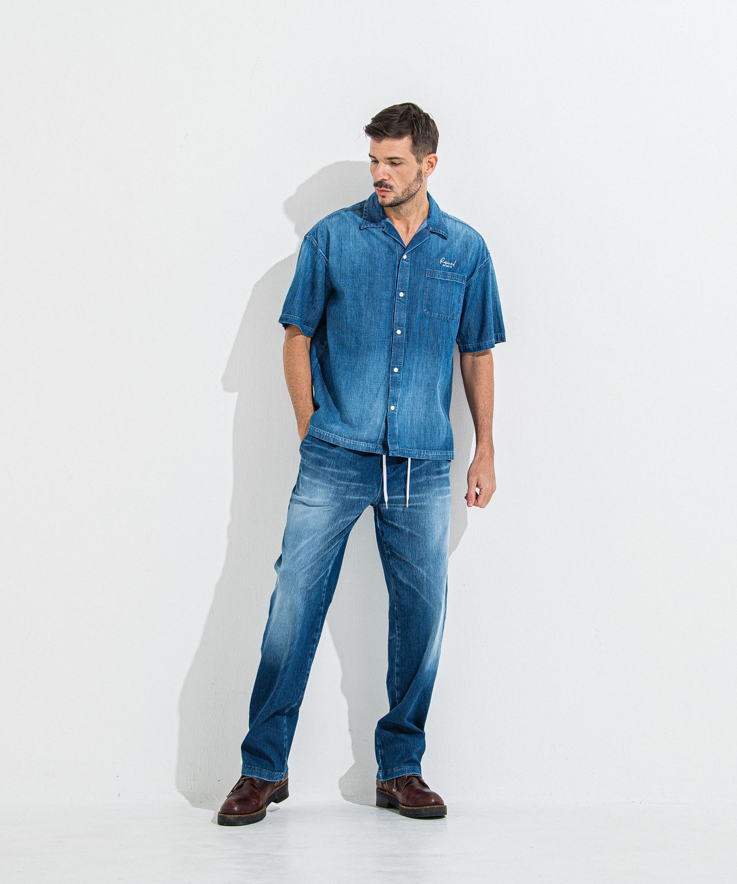 DENIM JERSEY WIDE PT / RC36-ST-016WTD / ライトオンスデニムジャージワイドパンツ / ダークインディゴ