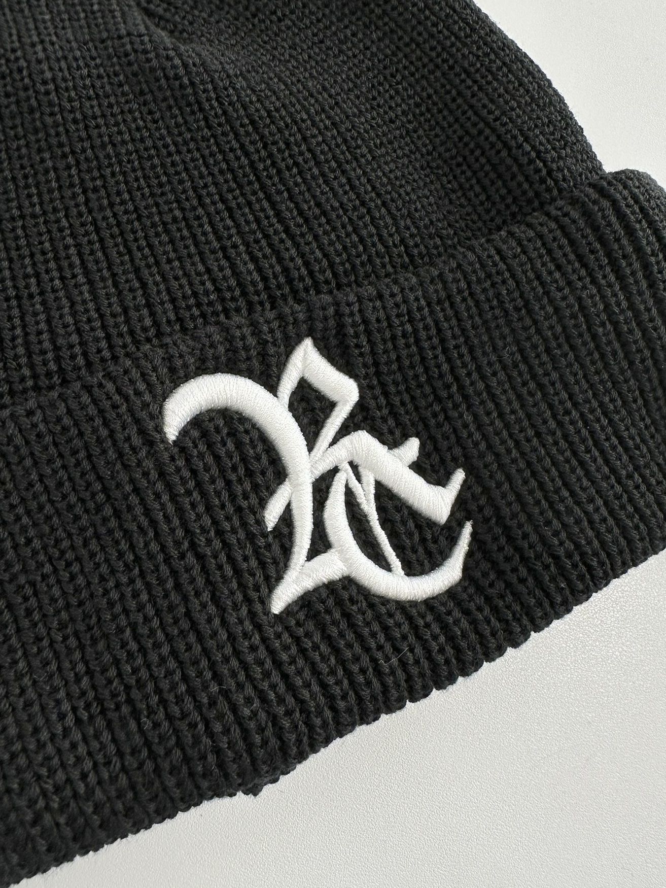 COTTON KNIT CAP / RC34-CAP-004 / コットンニットキャップ / ブラック×ホワイト