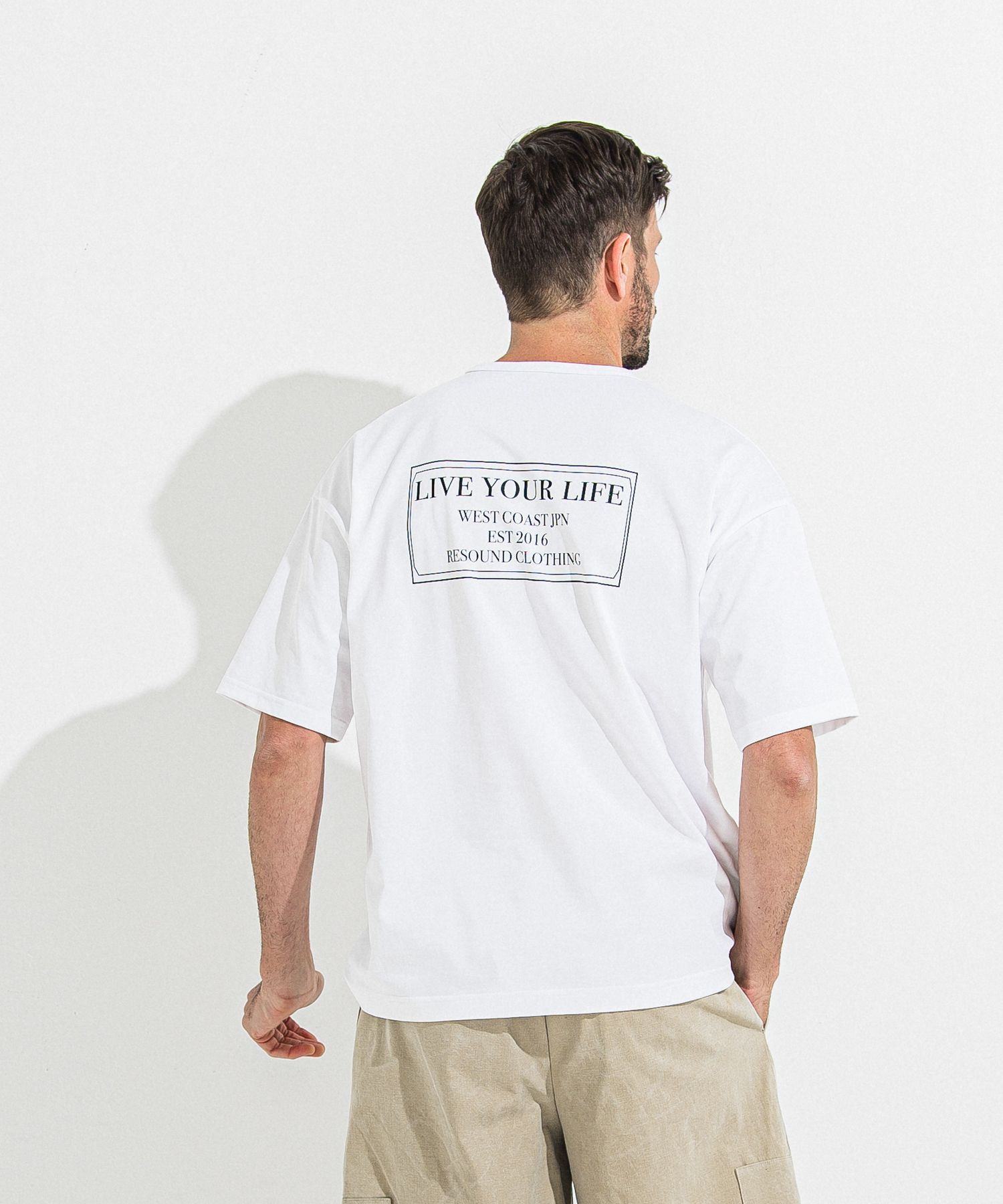 CREW OVER TEE / RC36-T-007 / バックプリントビッグTシャツ / ホワイト