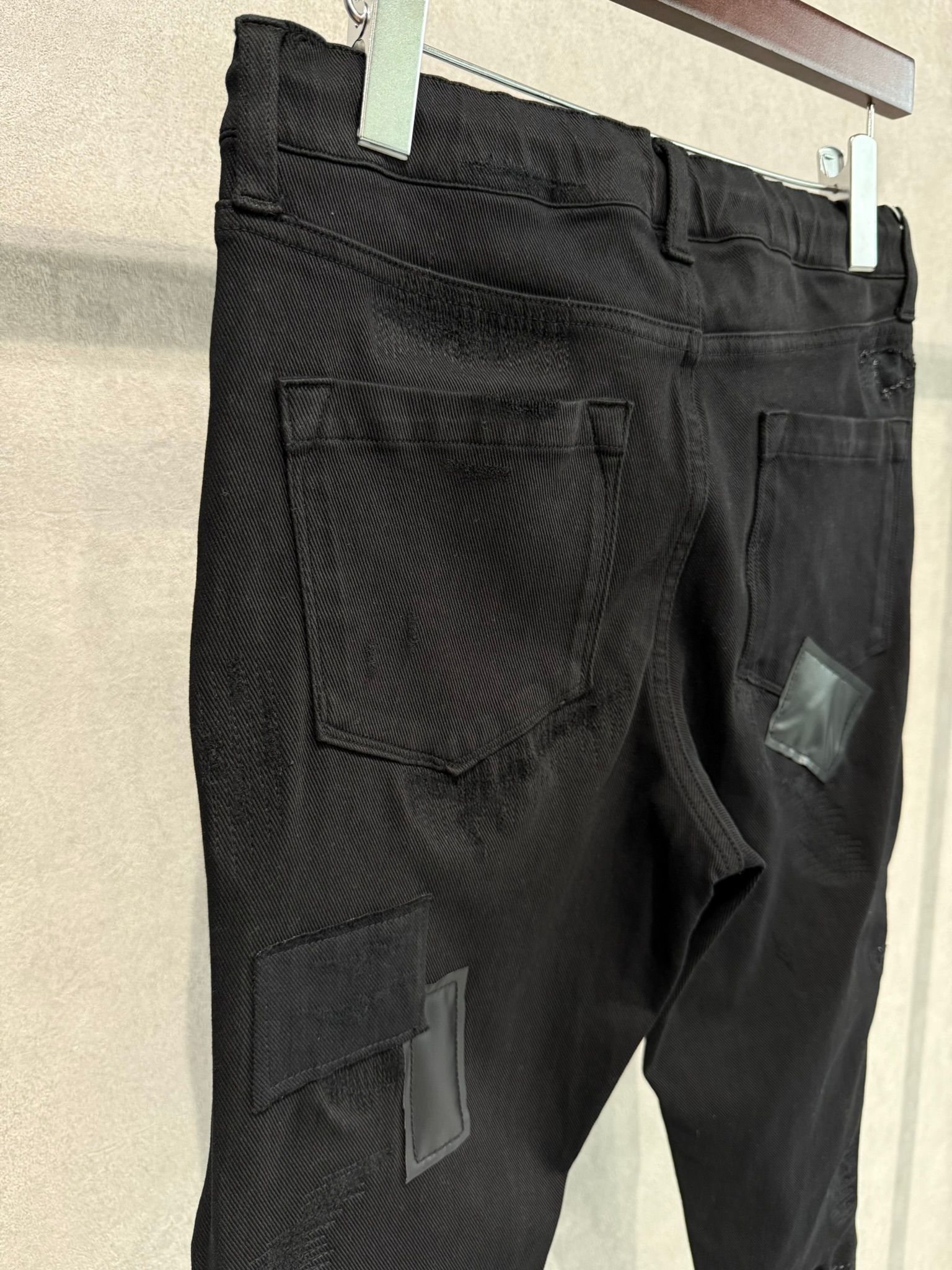 MICK DENIM JERSEY / BASIC-ST-020 / デニムジャージテーパードパンツ / ブラックリメイク