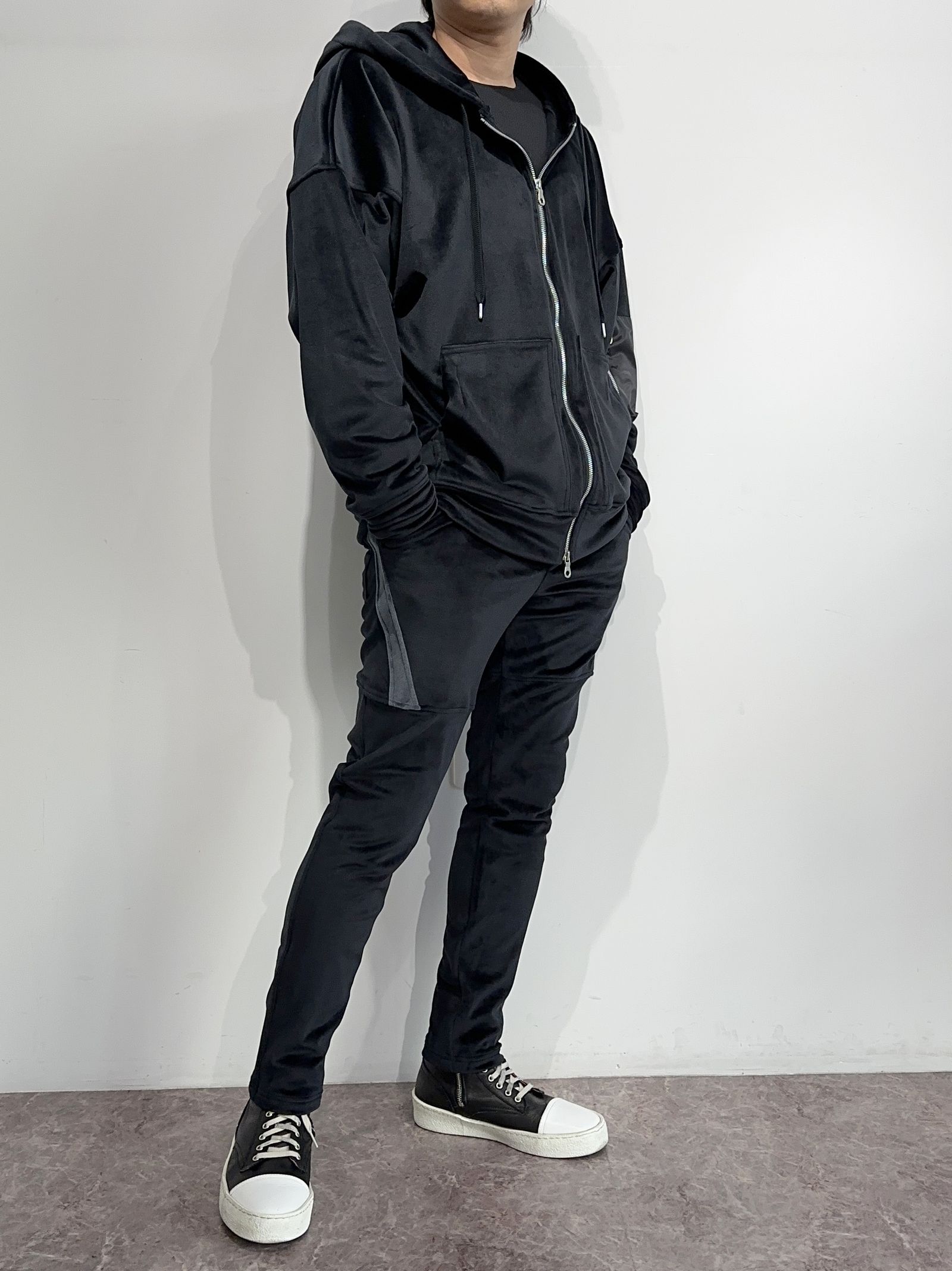 VELOURS TYLER PANTS / RC34-ST-026BH / ベロアフリースラインイージーパンツ / ブラック