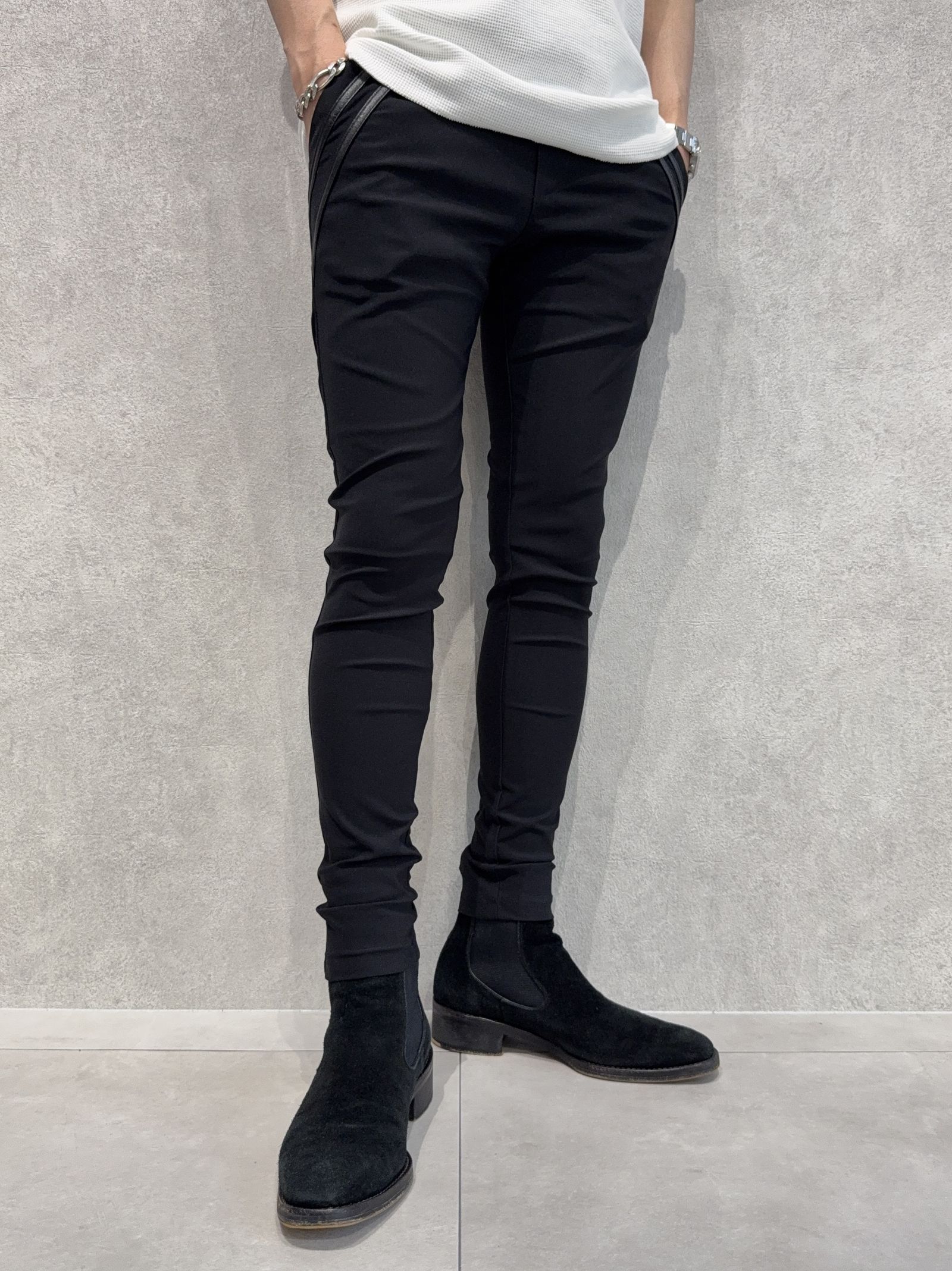 EDGE NYLON PT / BASIC-ST-014 / エッジナイロンラインパンツ / ブラック×ブラック