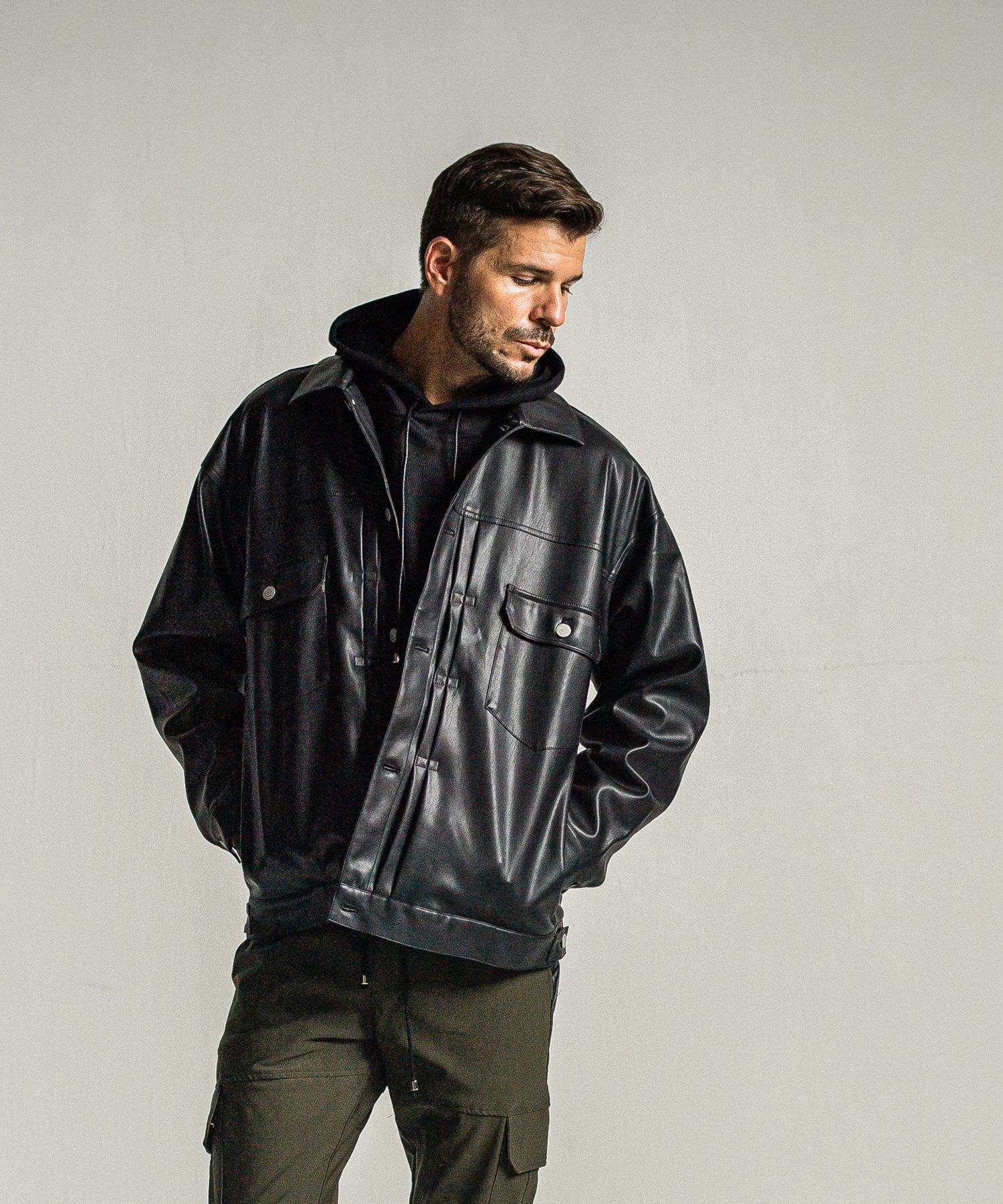 LEATHER OVER 2ND G / RC34-JK-002 / エコレザーGジャン / ブラック