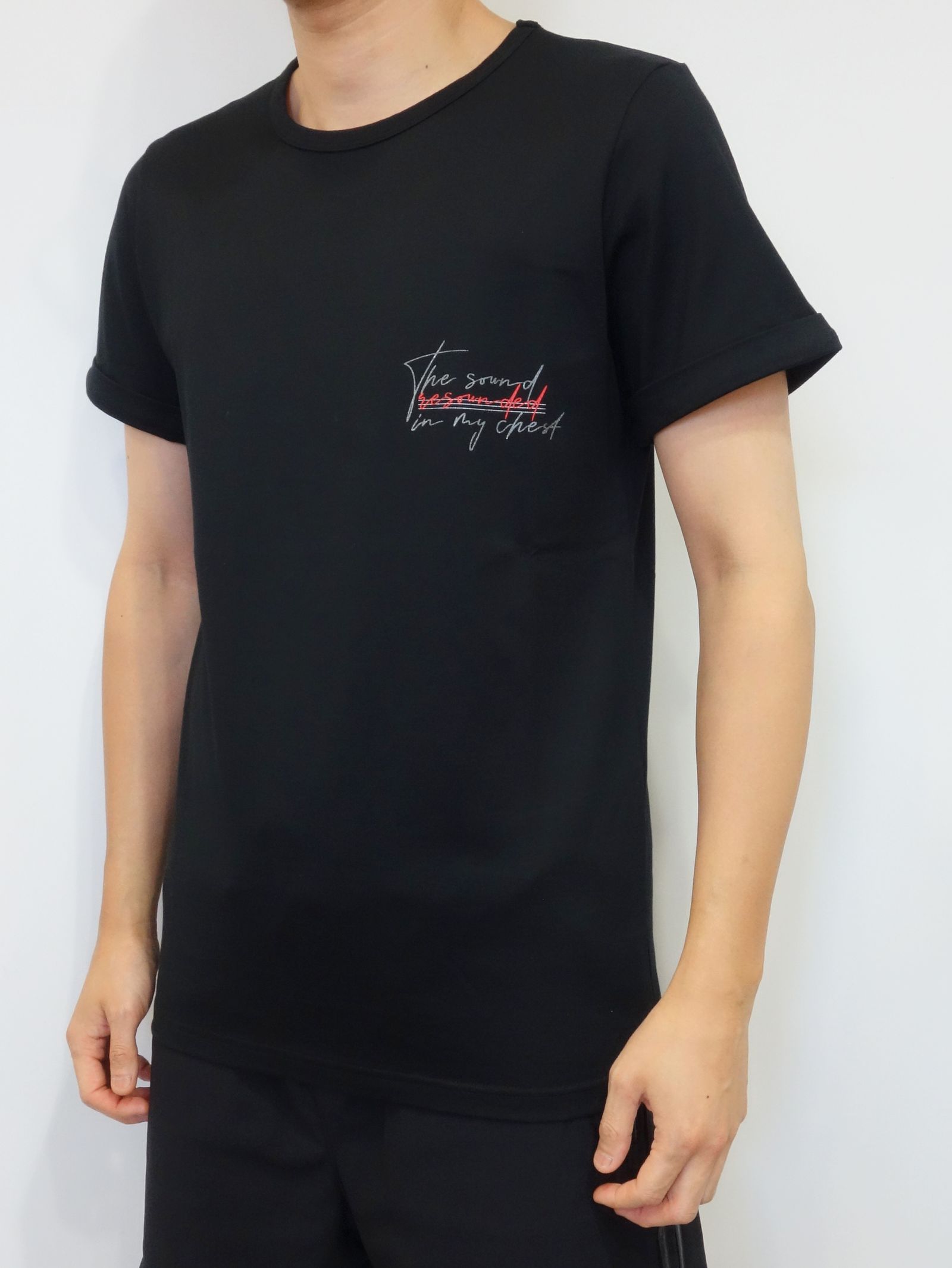 MESSAGE CHEST ROLL UP JERSEY TEE / RC20-T-003 / バックプリントTシャツ ※