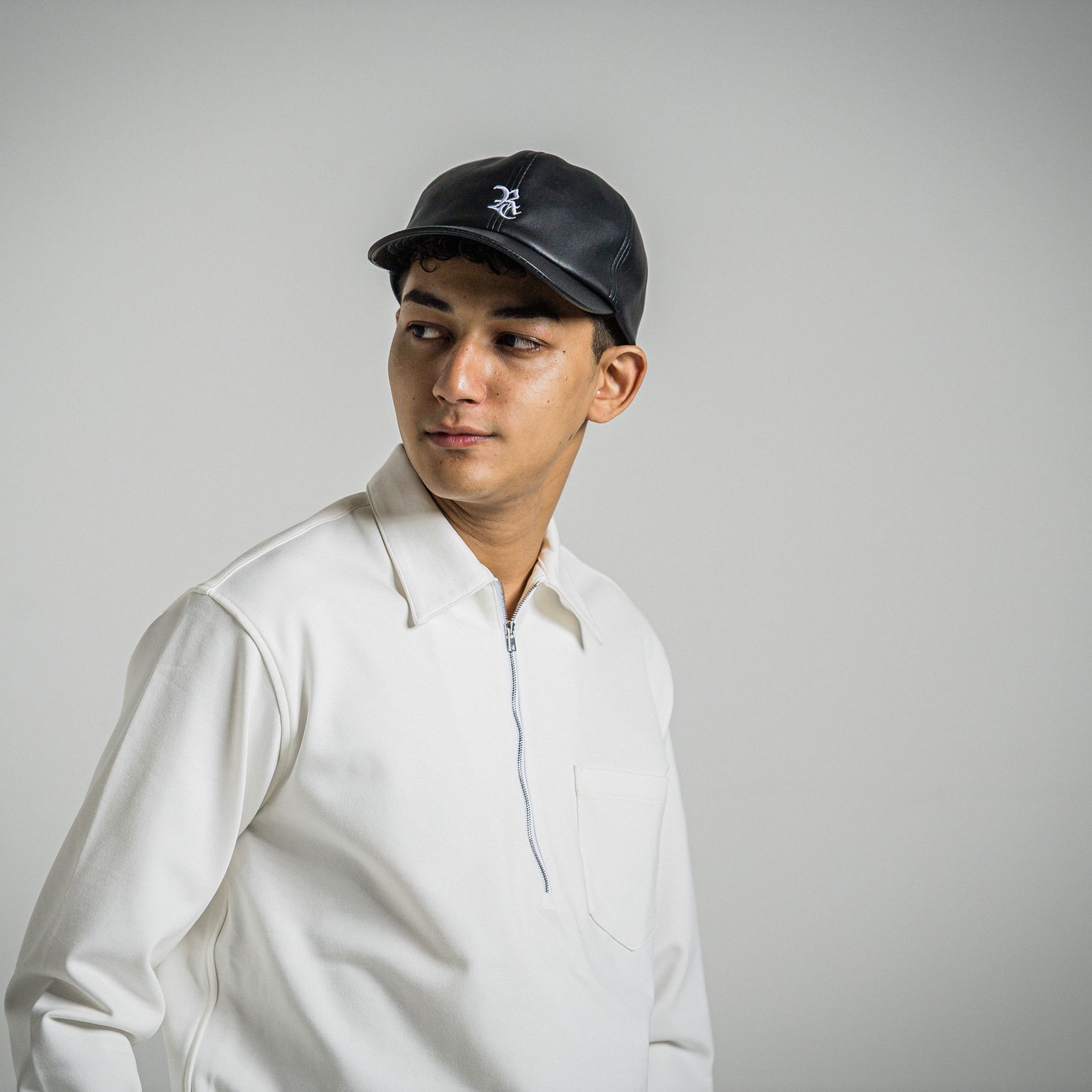 LEATHER LOW CAP / RC34-CAP-002 / エコレザーローキャップ / ブラック