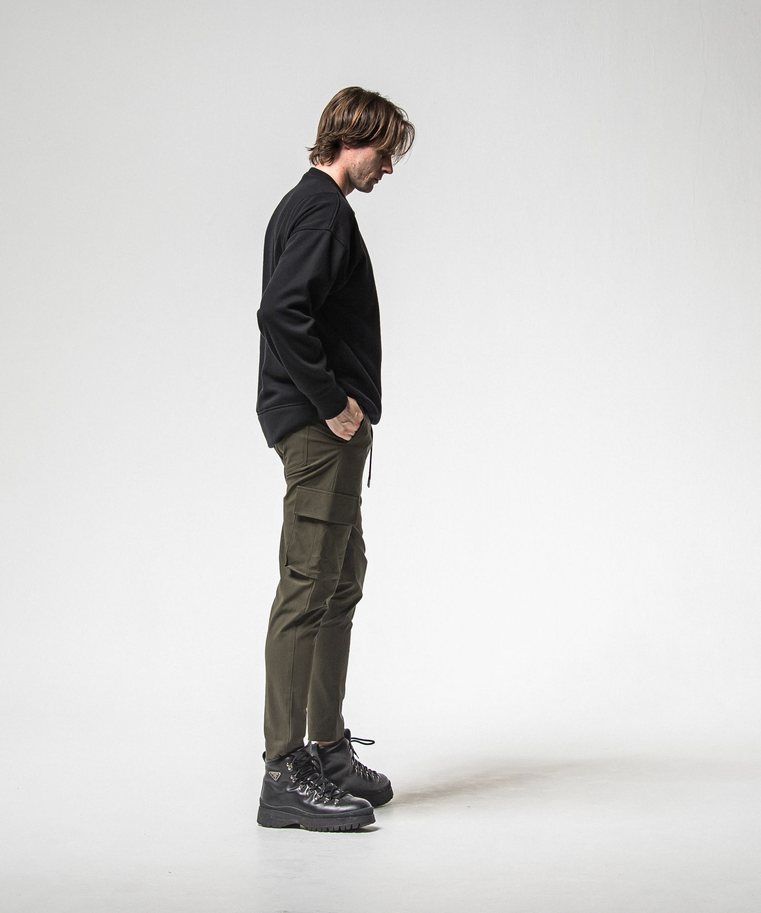 SUEDE DROP TRAINER / RC38-C-005 / スエードトレーナー / ブラック (1月上旬入荷予定)