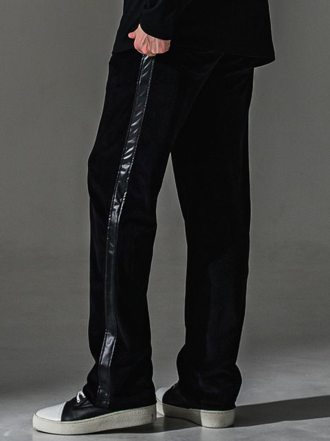 VELOUR SEMIWIDE TUCK PT / RC41-ST-044 / ベロアセミワイドタックパンツ / ブラック (9月中旬入荷予定)