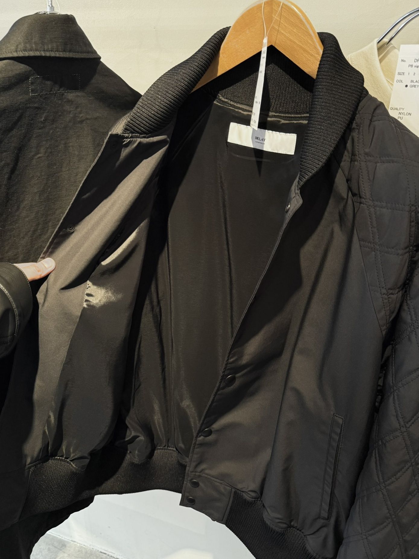 PB VARSITY JACKET / DP1-JK-001 / キルティングナイロンスタジャン / ブラック (2月中旬入荷予定)