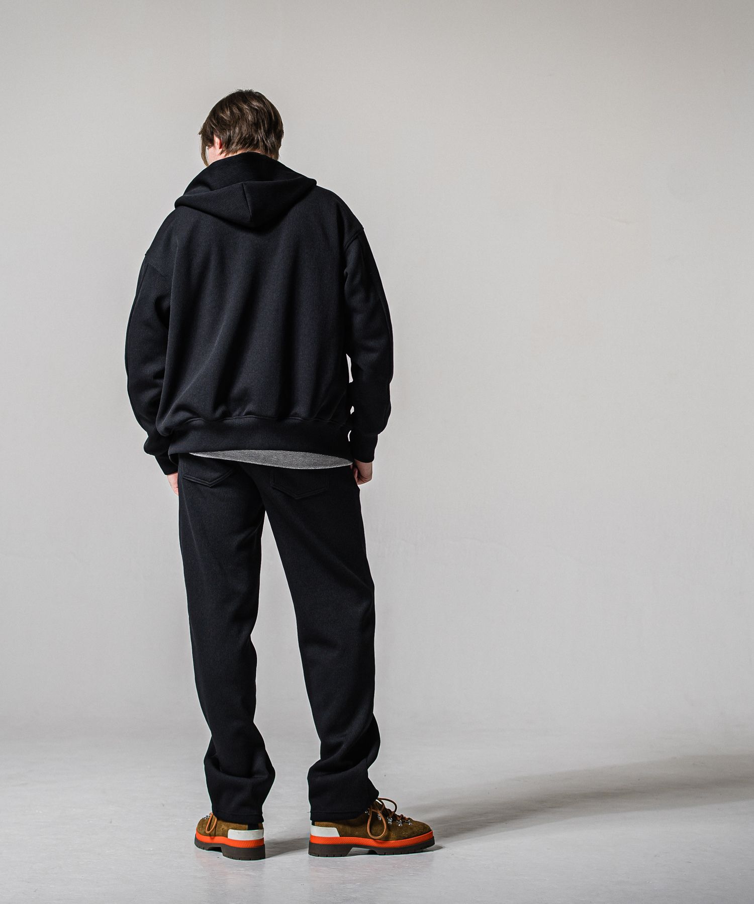 AZE WIDE TUCK PANTS / RC39-ST-016WT2 / 高機能畦編みニットワイドタックパンツ / ブラック (1月中旬入荷予定)