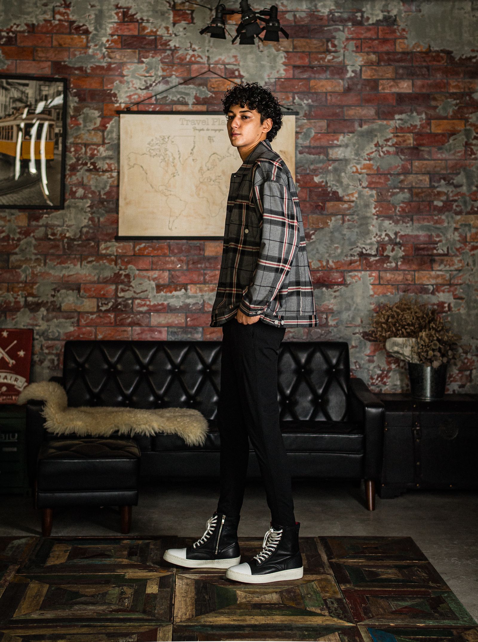 PAT TIGHT EASY PANTS / RC31-ST-037 / ベルト付きイージーパンツ / ナイロンブラック