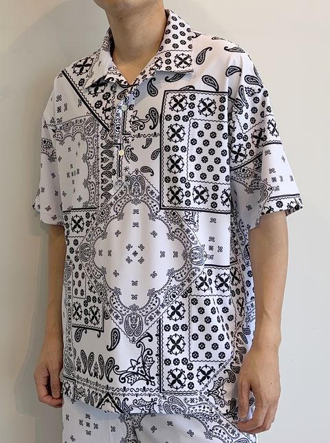 RUSH OVER POLO / RC28-T-006 / ラッシュガードポロシャツ / バンダナホワイト※