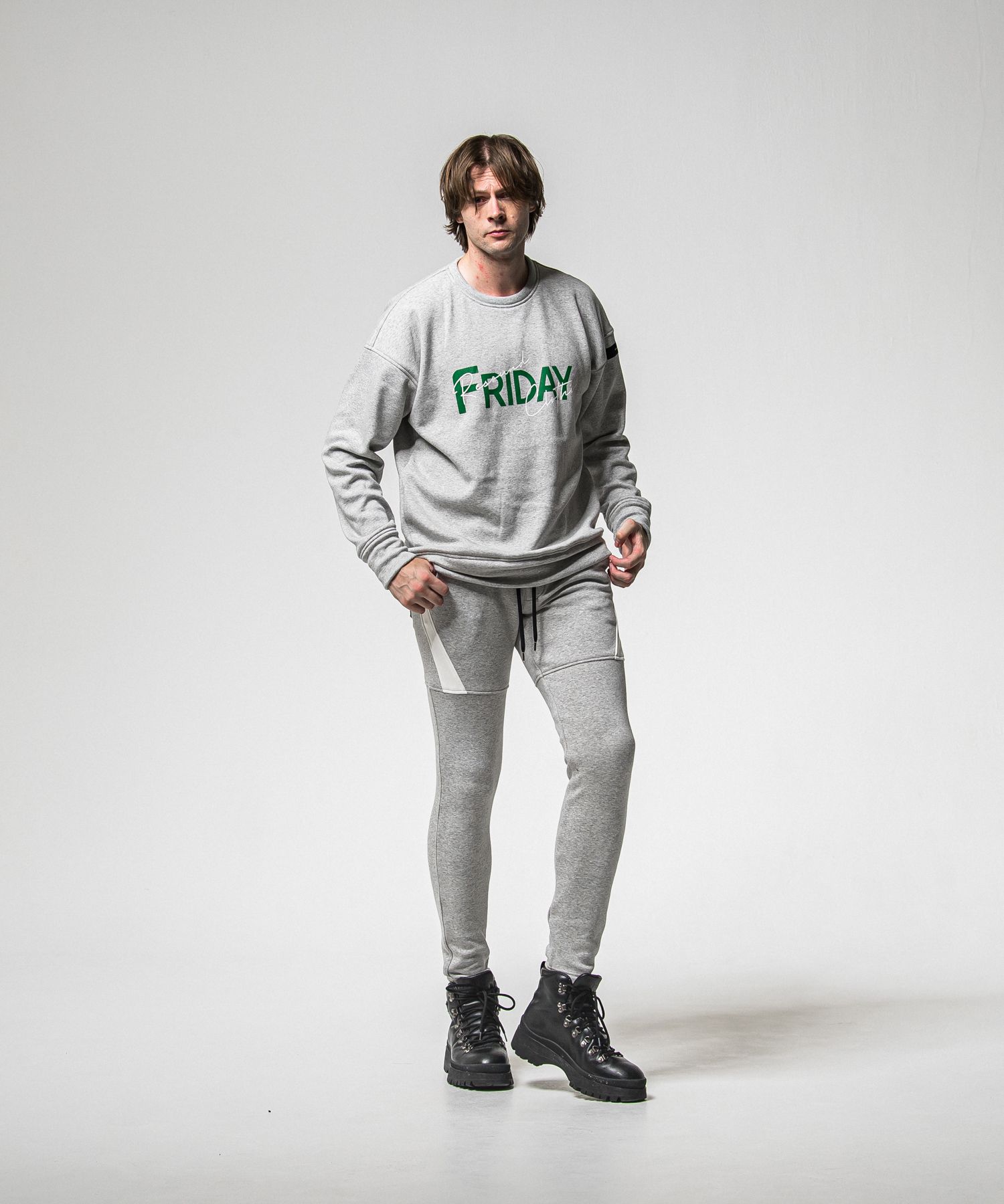 VELOURS FLEECE TYLER PANTS / RC38-ST-026H / 裏起毛スウェットラインパンツ / グレー (11月中旬入荷予定)