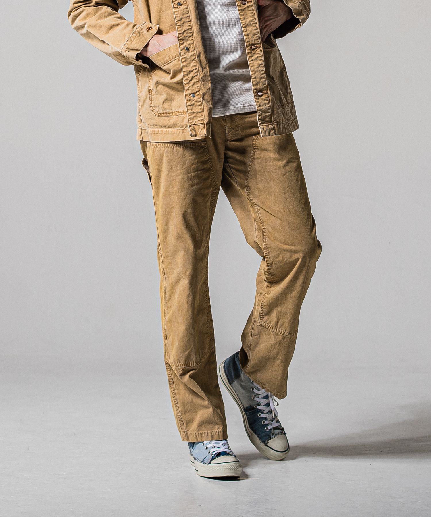 DOUBLE KNEE PT / RC39-ST-041 / ダブルニーワイドデニムパンツ / ダックブラウン (3月中旬入荷予定)