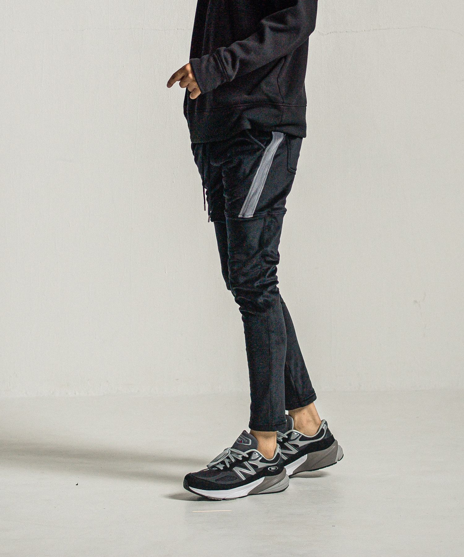 VELOURS TYLER PANTS / RC34-ST-026BH / ベロアフリースラインイージーパンツ / ブラック
