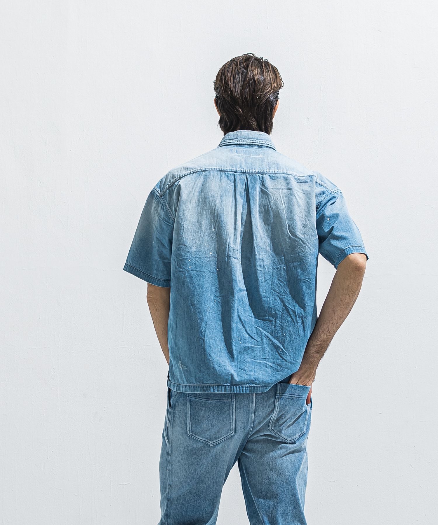 HALF DENIM SHIRTS / RC40-SH-002 / デニム半袖シャツ / ライトインディゴ (6月上旬入荷予定)