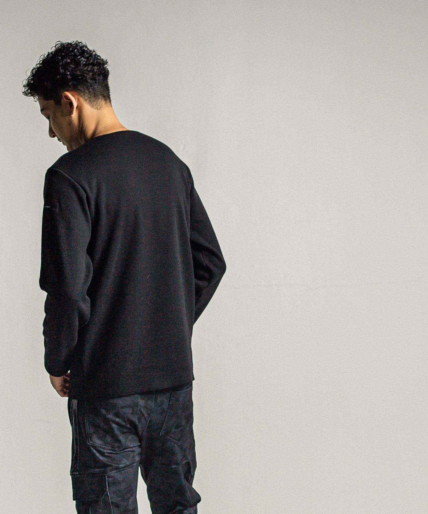 VELOURS FLEECE NEO THERMAL / RC34-C-001 / 裏起毛サーマルロングTシャツ / ブラック