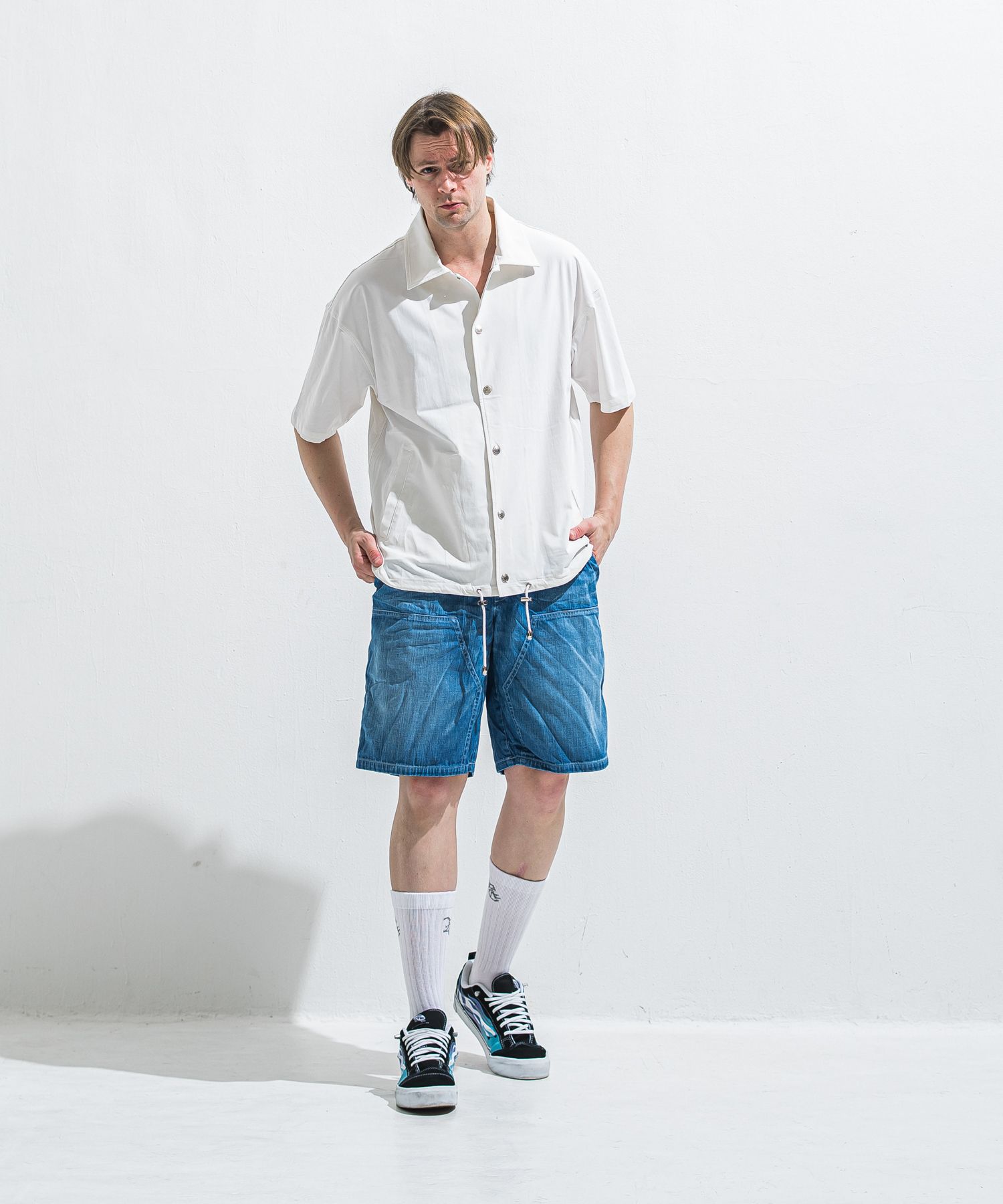 DOUBLE KNEE SHORTS / RC40-HP-007 / ダブルニーデニムハーフパンツ / インディゴユーズド (6月上旬入荷予定)