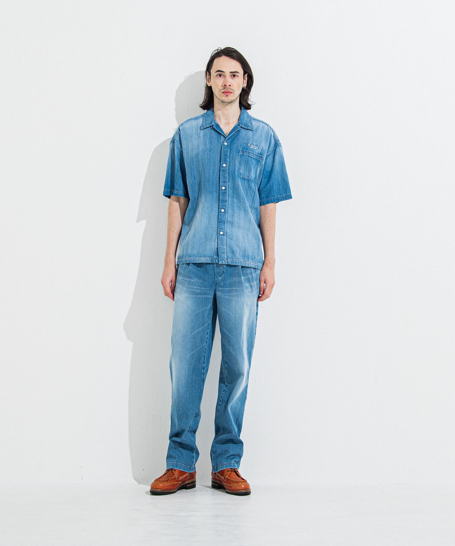 DENIM JERSEY WIDE PT / RC36-ST-016WTD / ライトオンスデニムジャージワイドパンツ / ライトインディゴ