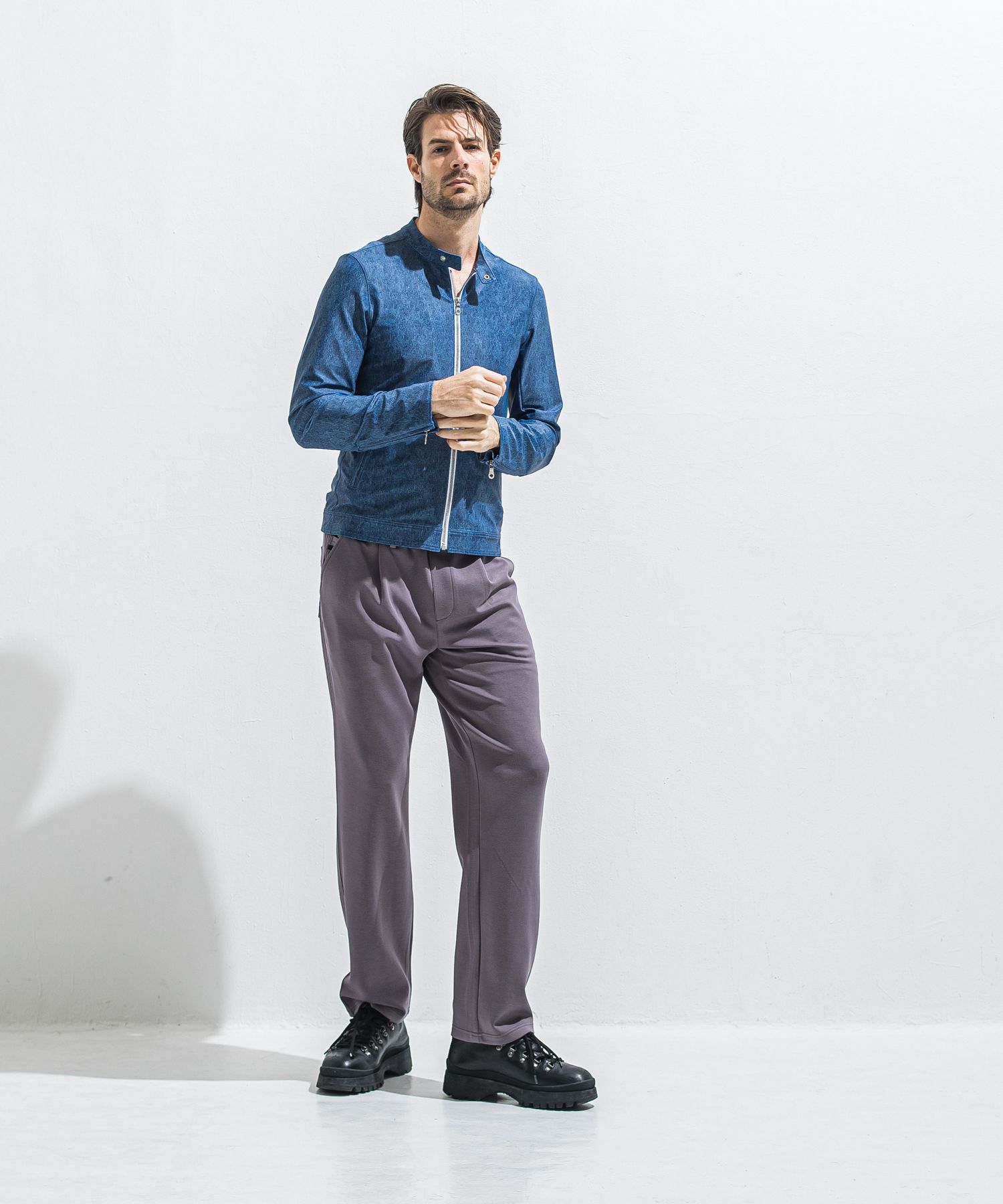 SEMI WIDE TUCK PANTS / RC40-ST-016WT / セミワイドタックパンツ / ダンボールチャコール (4月中旬入荷予定)