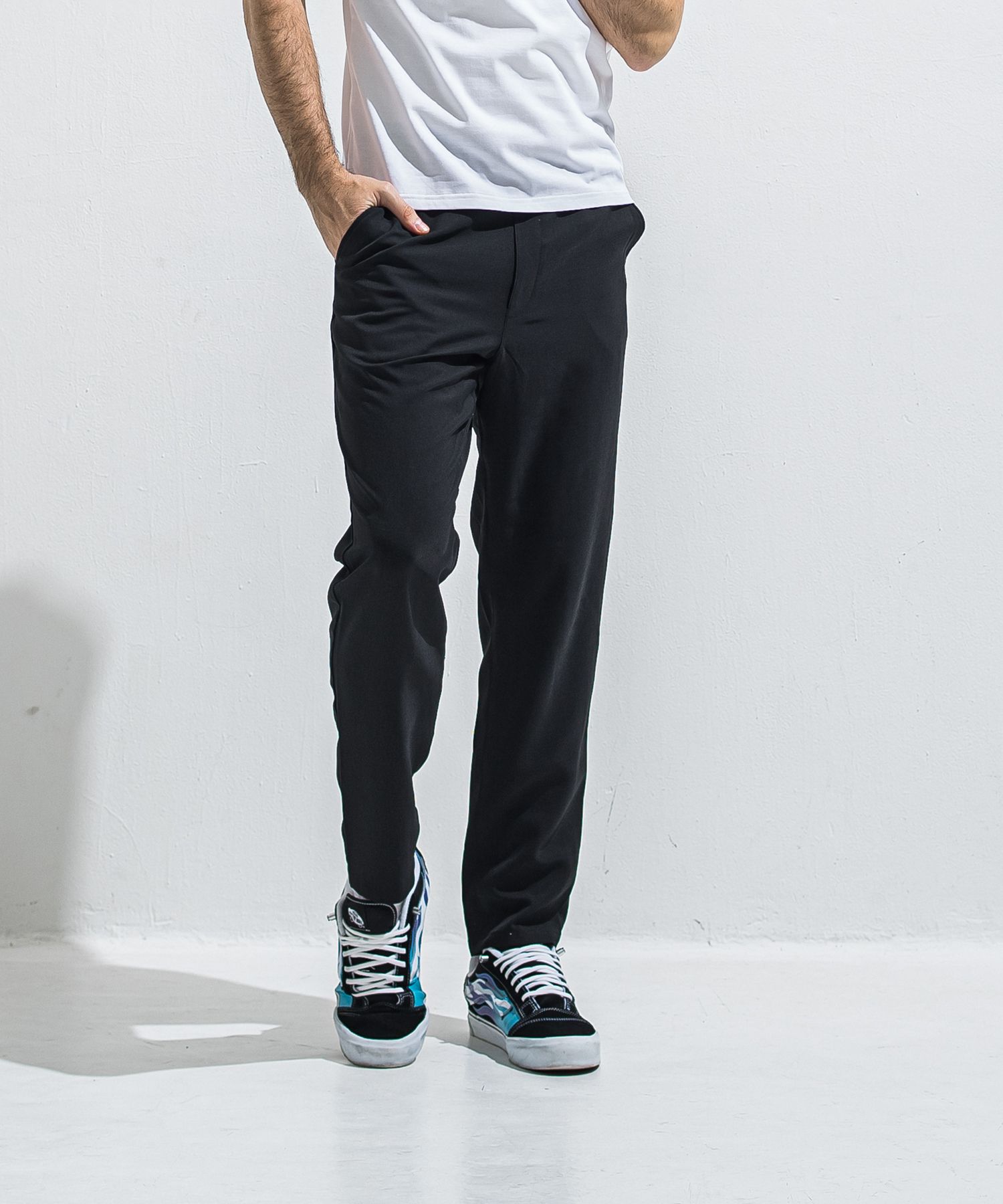 PAT WIDE EASY PANTS / RC40-ST-036BN / ワイドテーパードパンツ / ツイルブラック (4月中旬入荷予定)