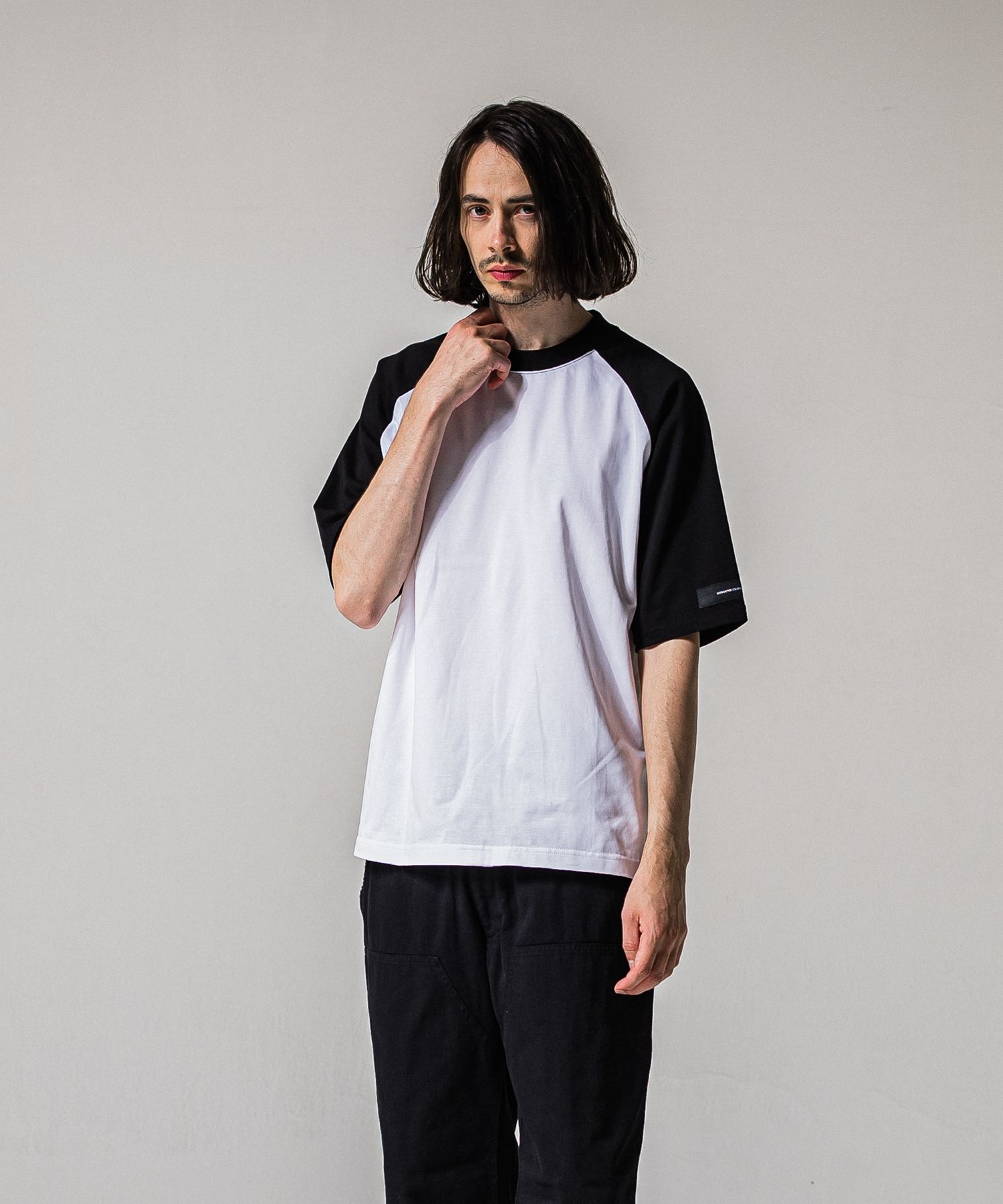 BACK RC RAGLAN OVER TEE / RC39-T-001 / バックロゴラグランビッグTシャツ / ホワイト×ブラック (4月上旬入荷予定)