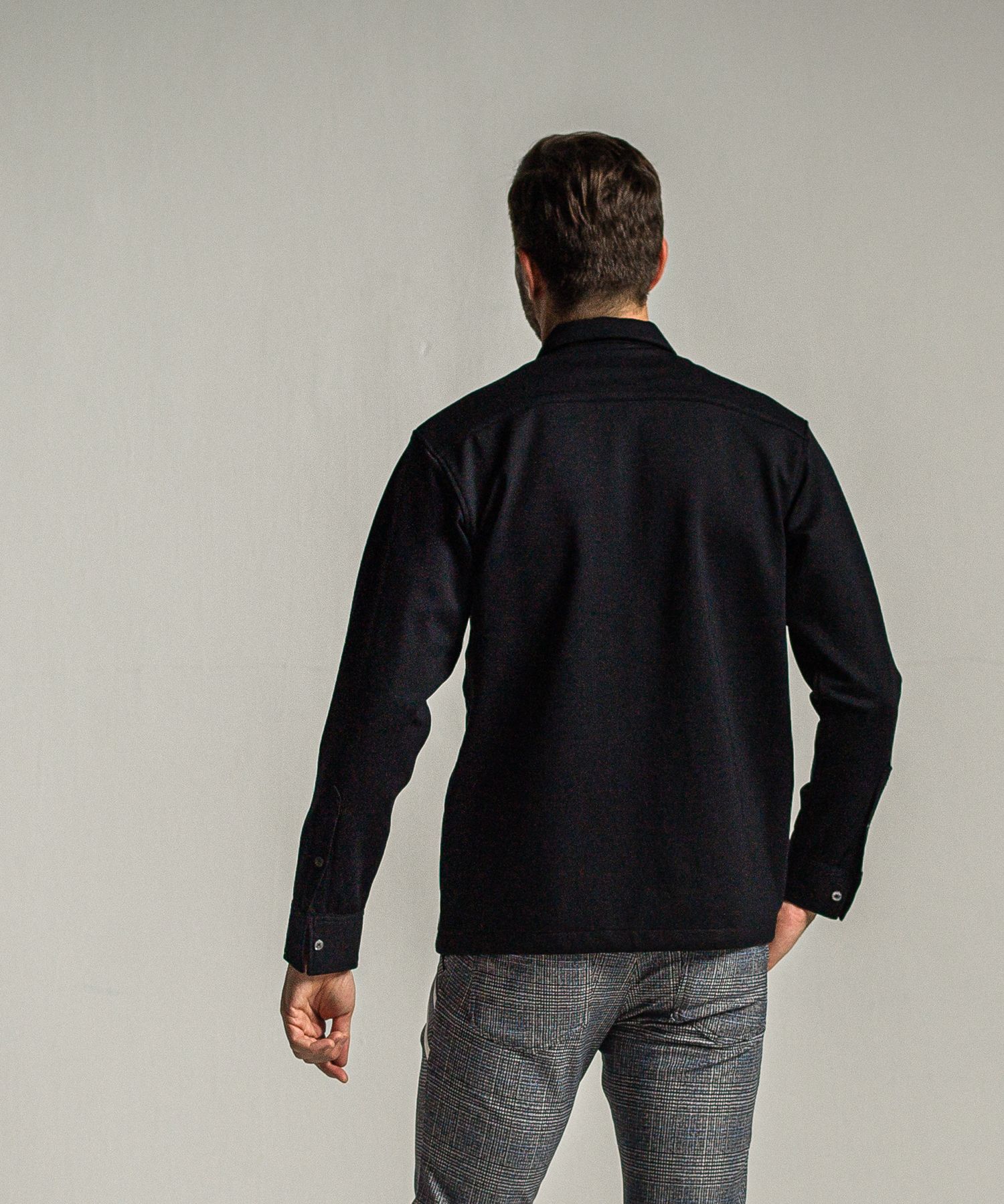 PULLOVER JERSEY SHIRT / RC34-SH-002 / 裏起毛ハーフジップシャツ / ブラック