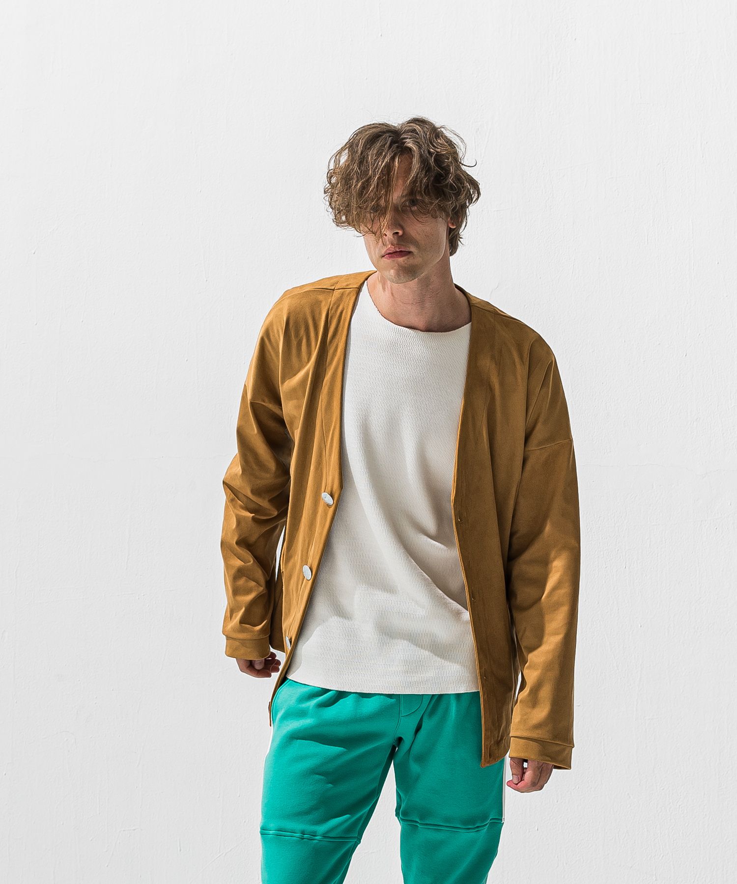 SUEDE CARDIGAN / RC42-JK-004 / スエードカーディガン / ベージュ (1月上旬入荷予定)