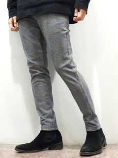 CHRIS EASY HEAT PANTS / RC26-ST-016H / 裏起毛イージーパンツ / グレンチェックブルー
