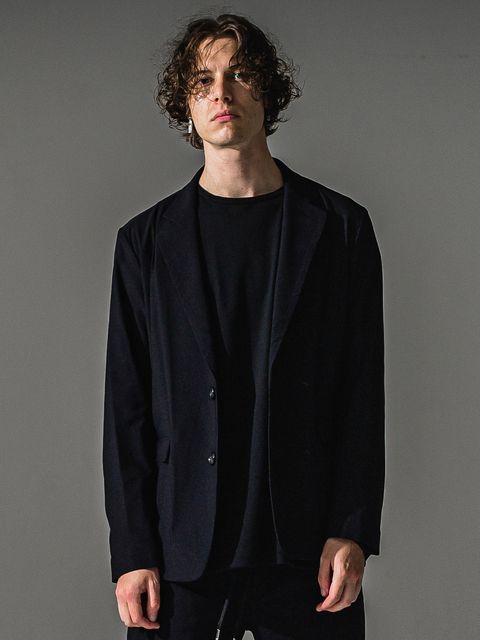 GARY LOOSE JACKET / RC41-JK-011 / ナイロンルーズテーラードジャケット / ブラック (7月下旬入荷予定)